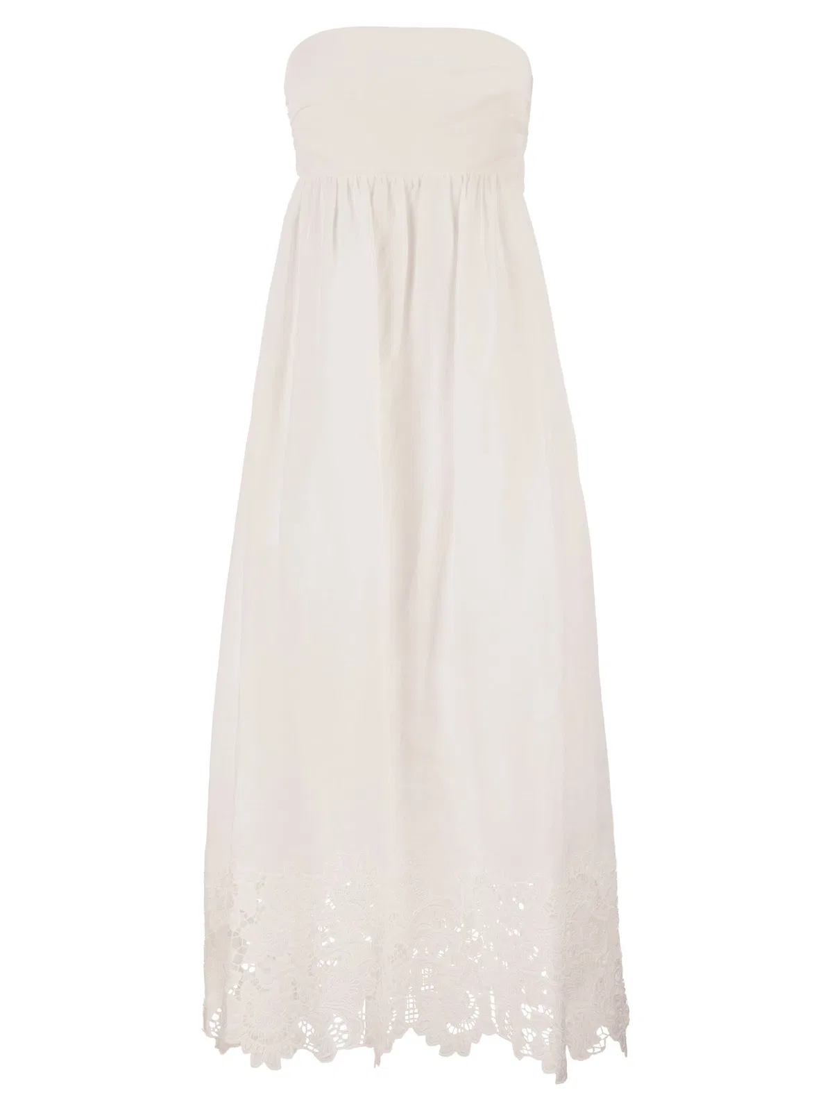 Max Mara Studio Maxmara Studio Strapless Linen Dress Wit