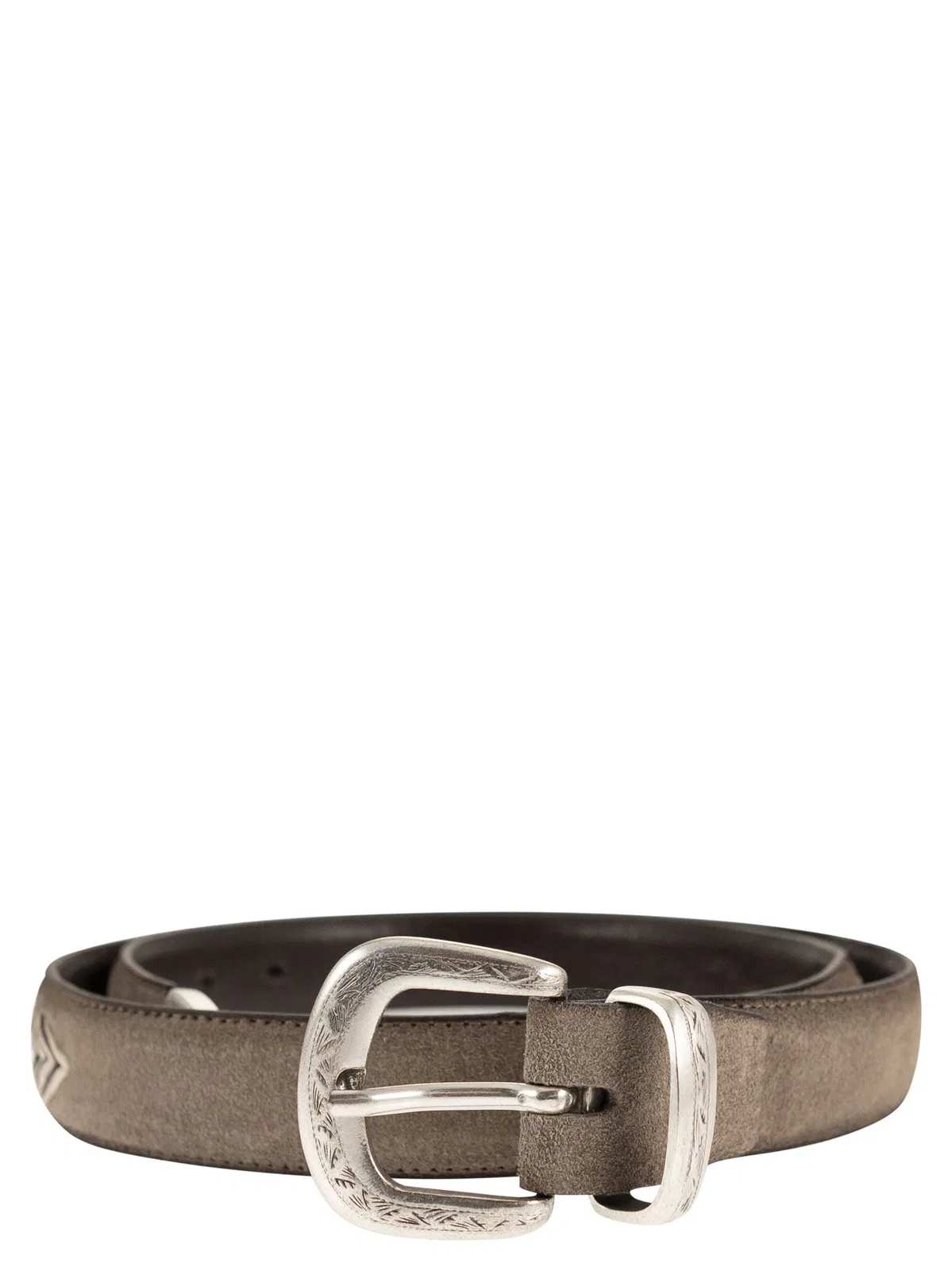 Alberto Luti Western Suede Belt With Turquoise Stone