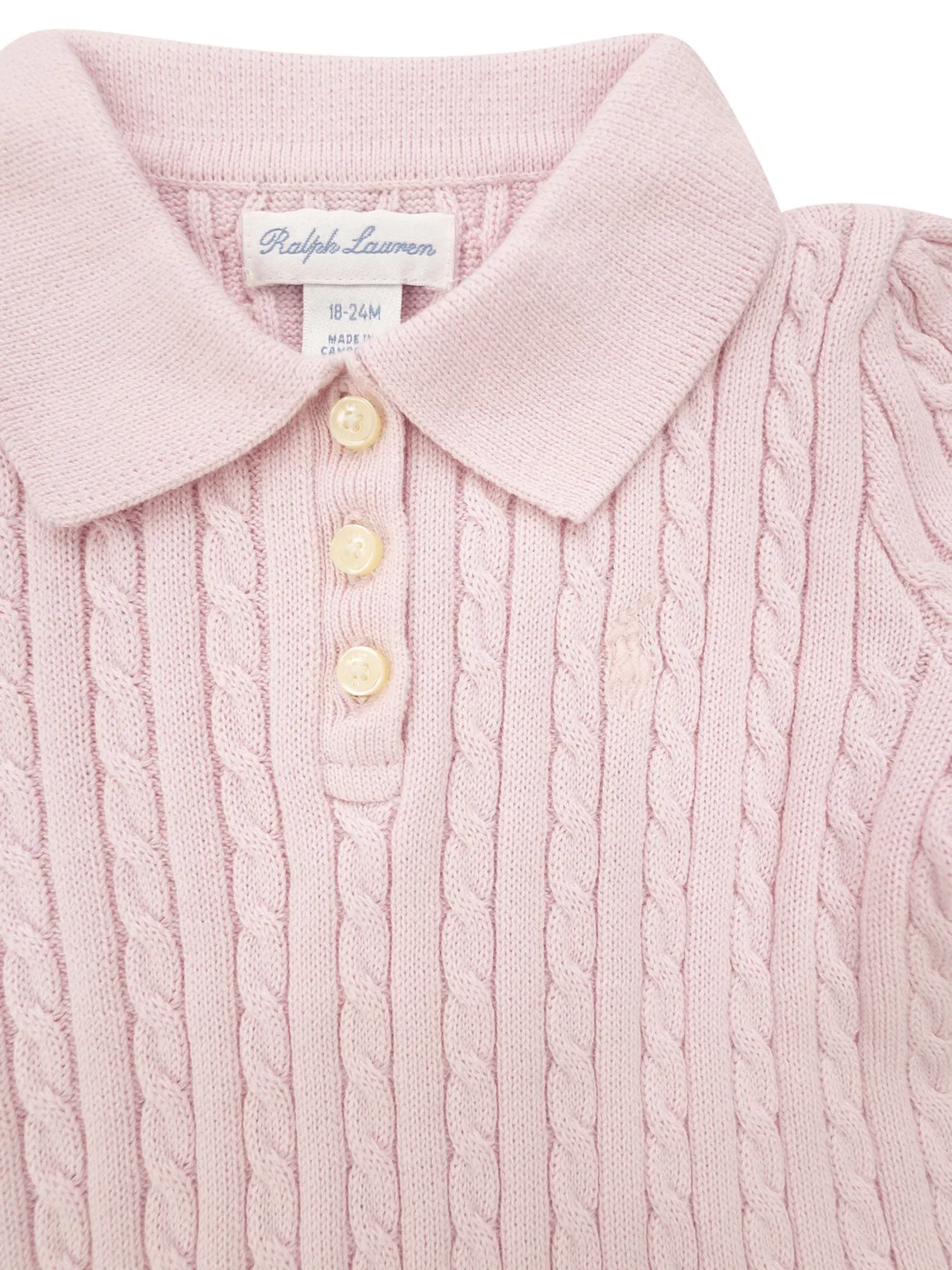 Polo Ralph Lauren Cable-Knit Dress With Collar And Pleated