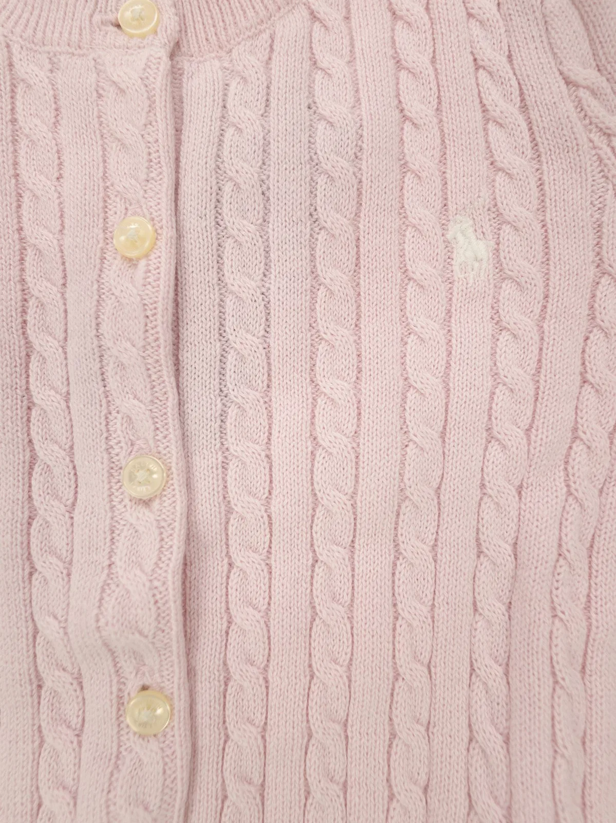 Polo Ralph Lauren Cable-Knit Cardigan With Embroidered Pon