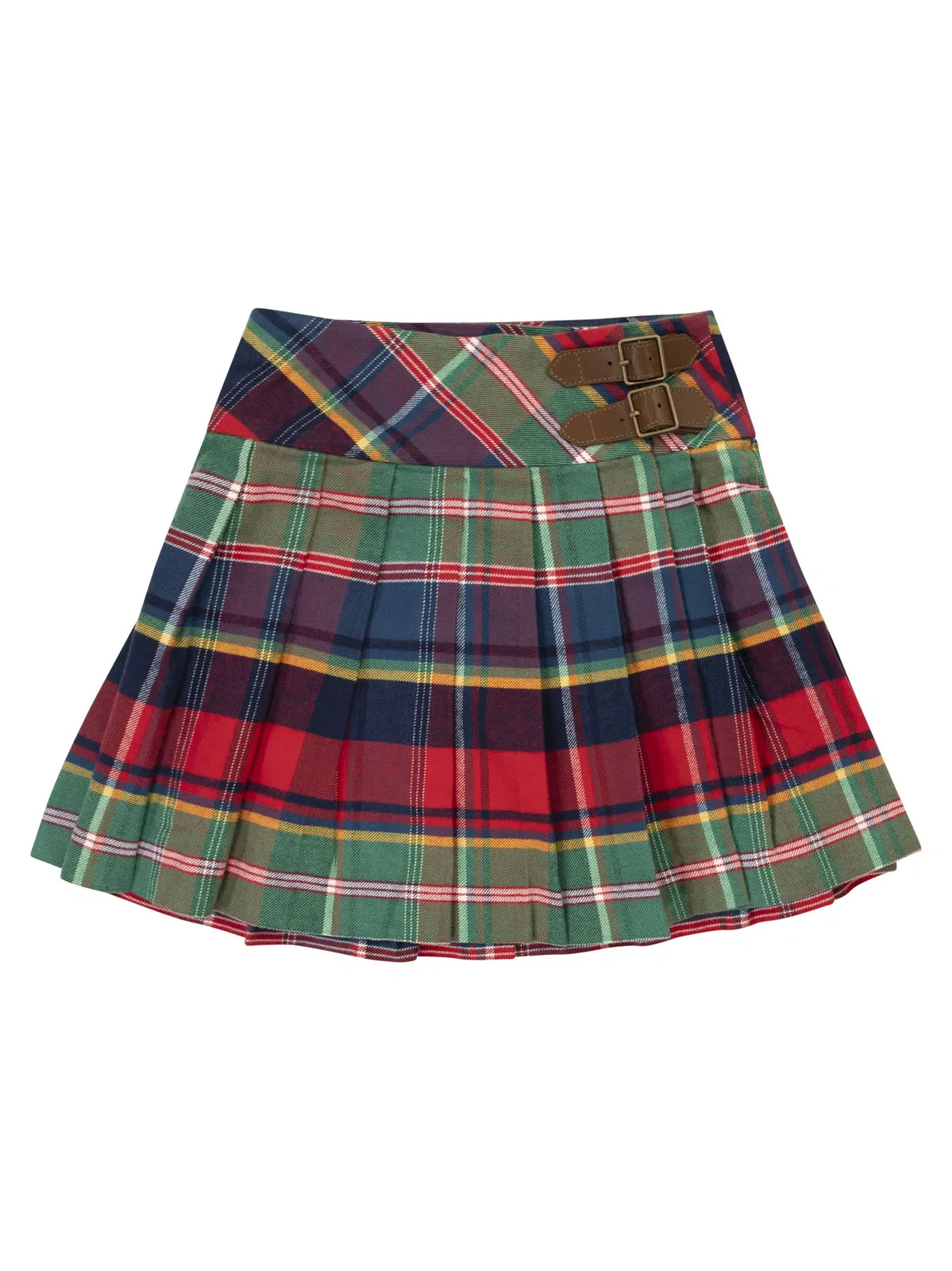 Polo Ralph Lauren Pleated Plaid Wrap Skirt