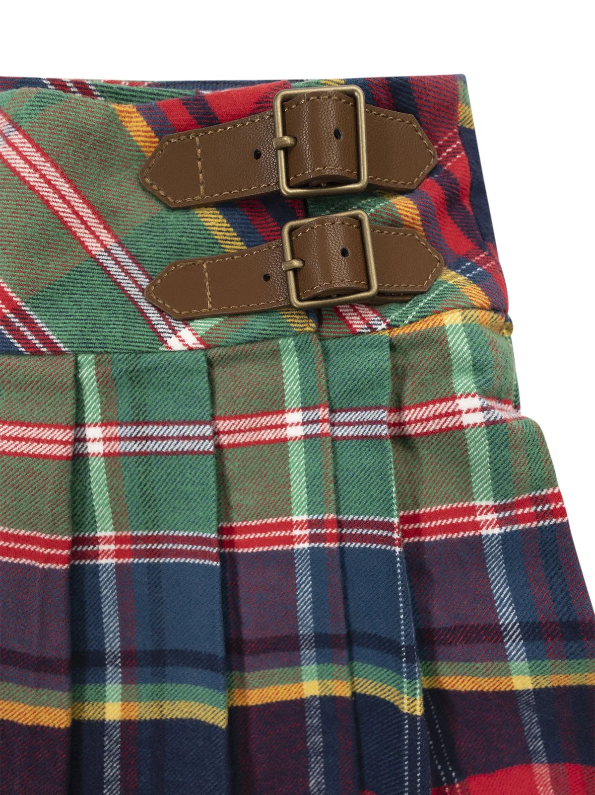 Polo Ralph Lauren Pleated Plaid Wrap Skirt