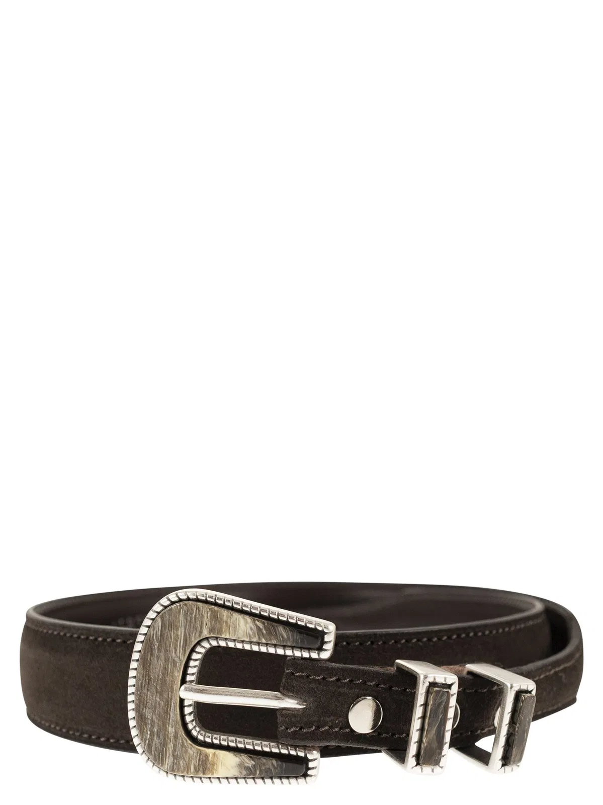 Alberto Luti Handcrafted Suede Belt With Buckle