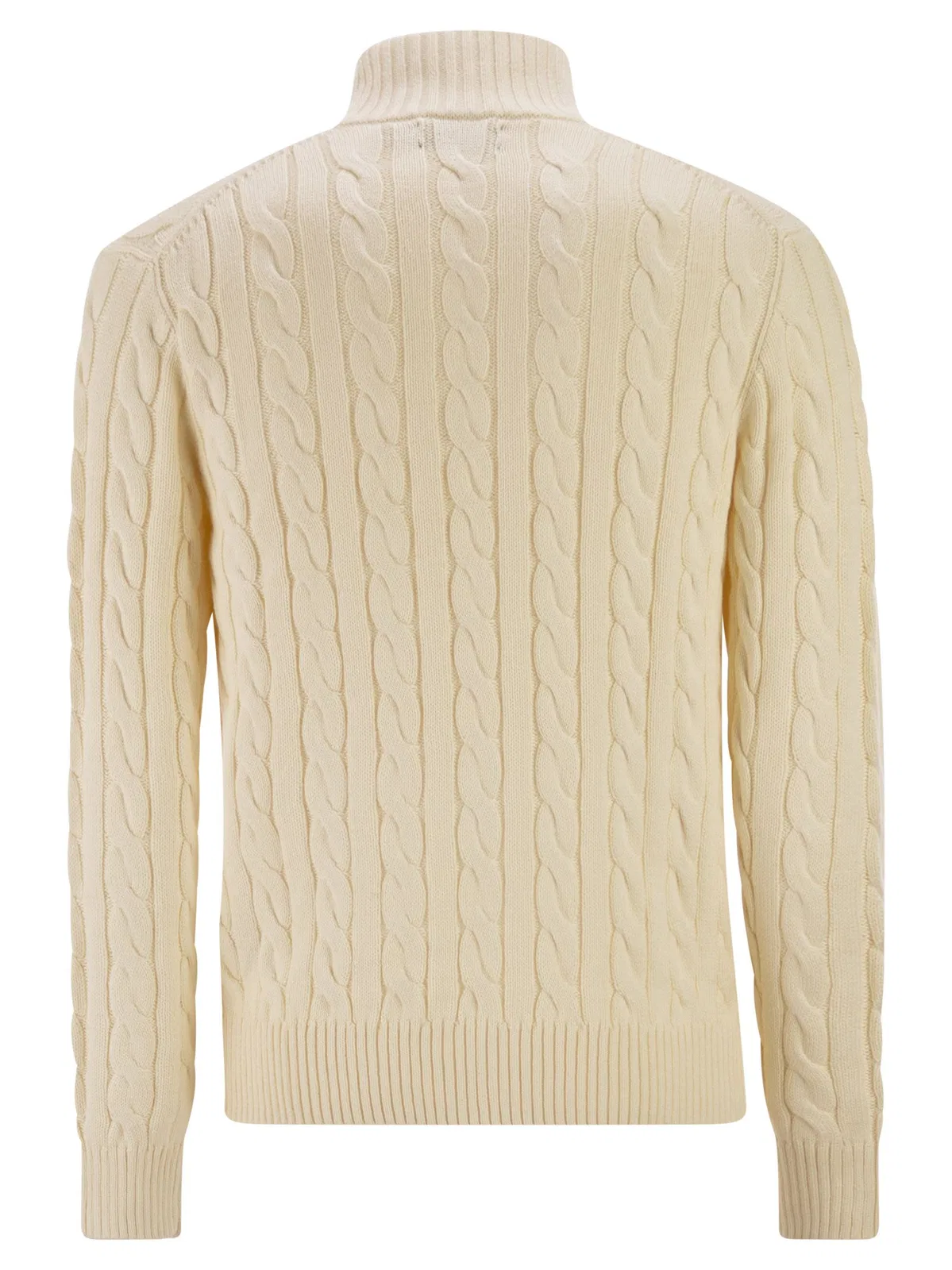 Polo Ralph Lauren Cotton Cable Knit Jumper With Zip Fasten