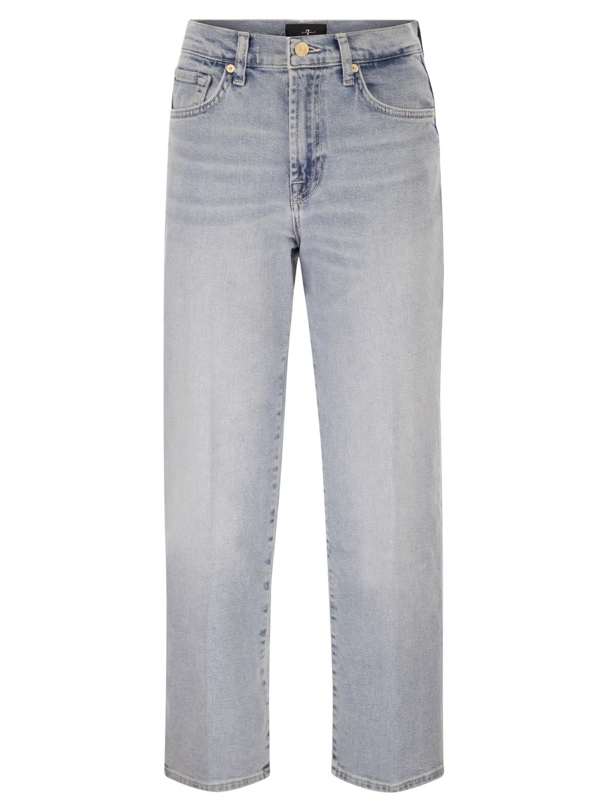 7 For All Mankind Stovepipe Straight Ankle Jeans In Light-