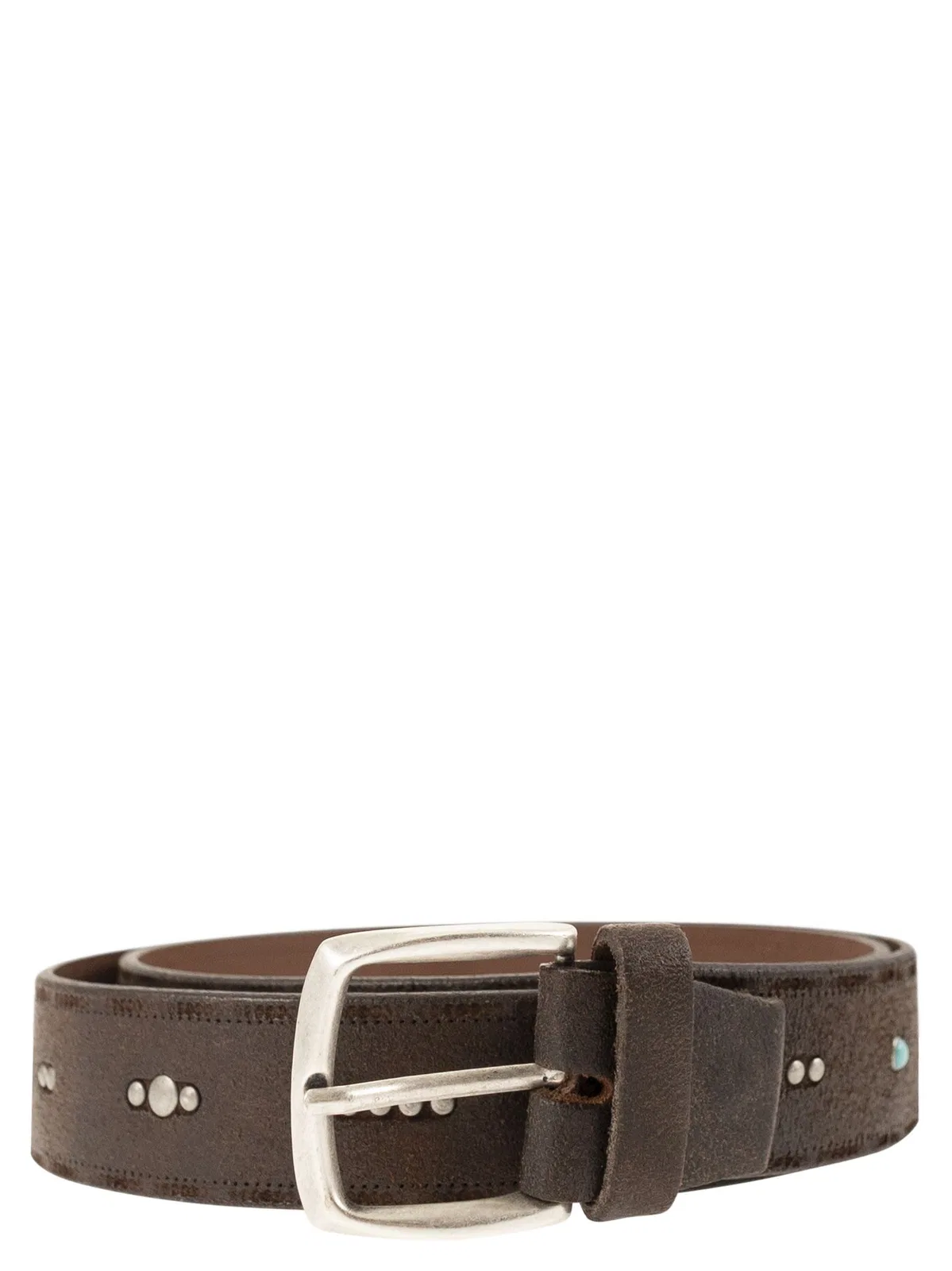 Alberto Luti Studded Leather Belt