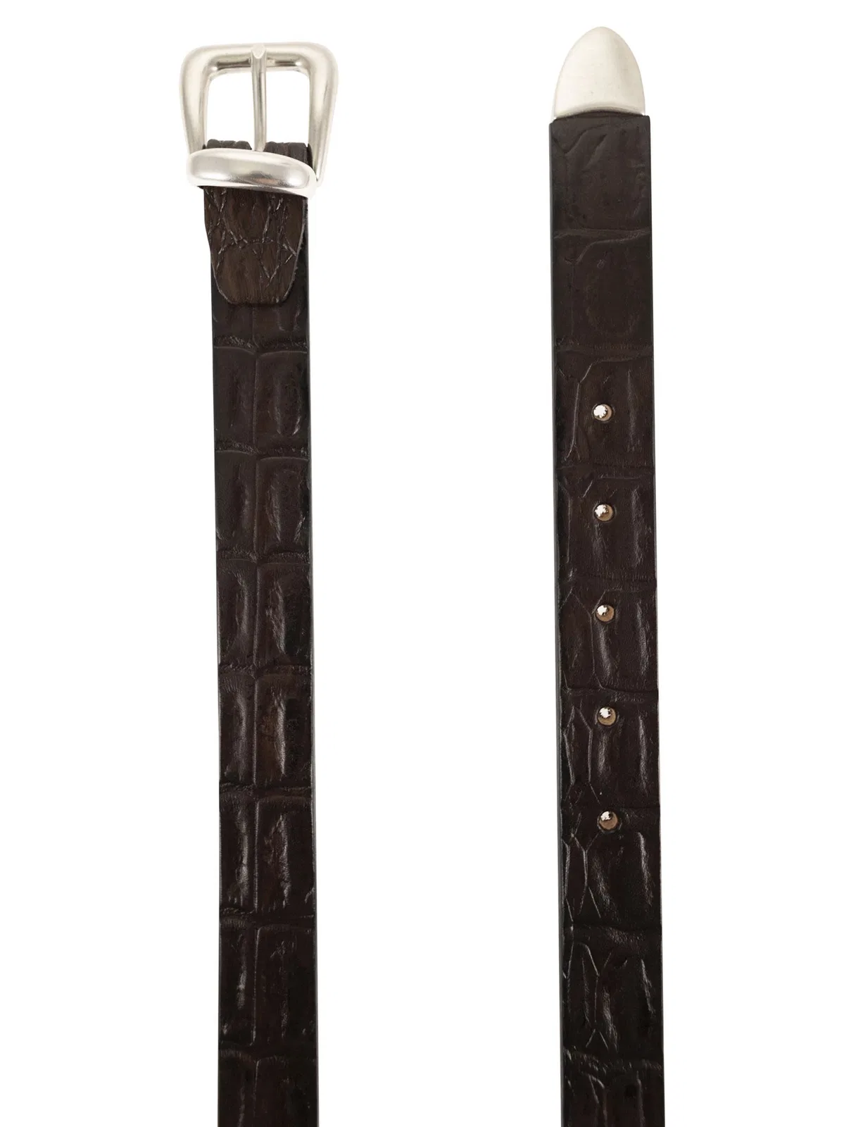 Alberto Luti Crocodile Effect Leather Belt