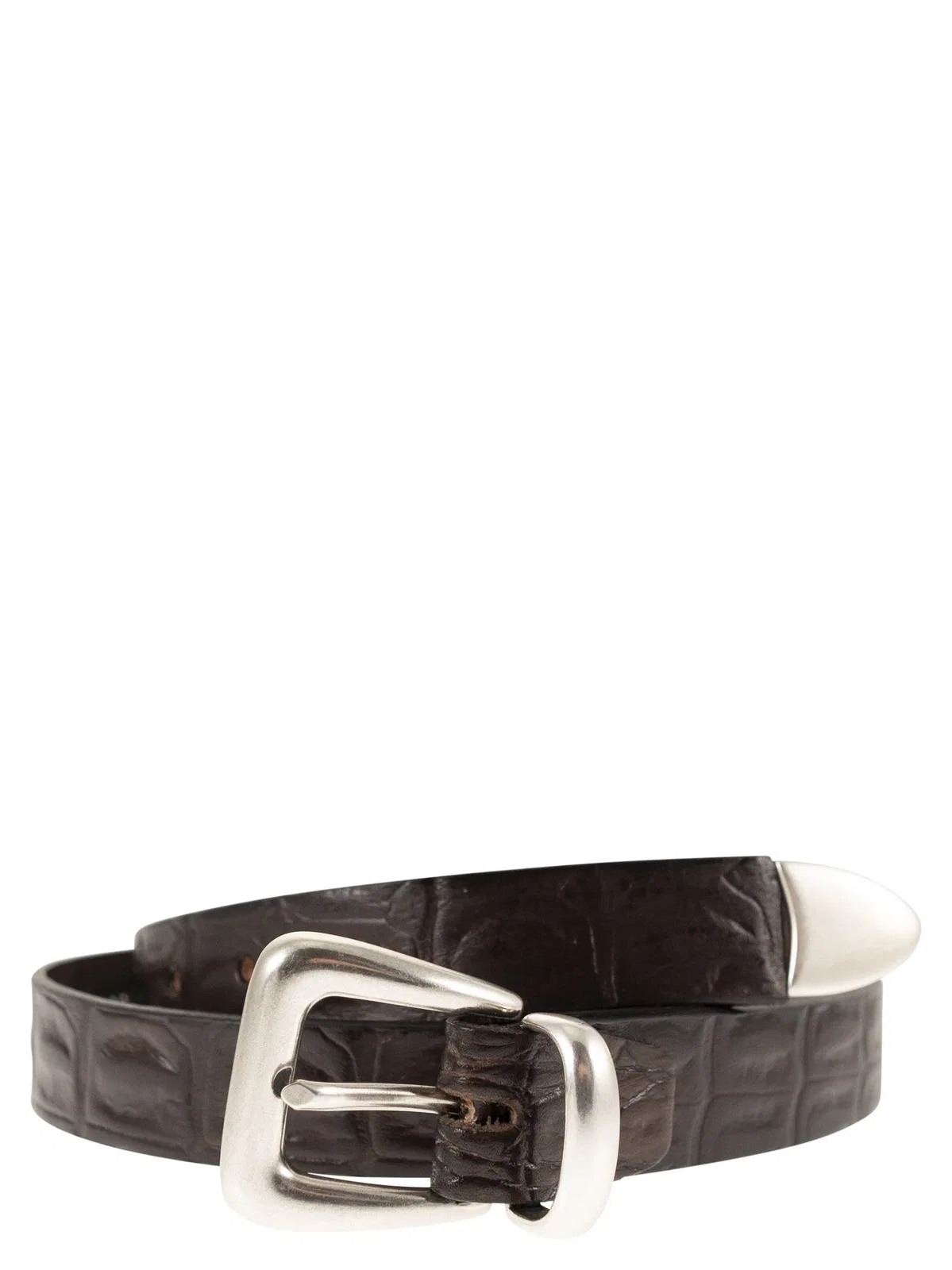 Alberto Luti Crocodile Effect Leather Belt