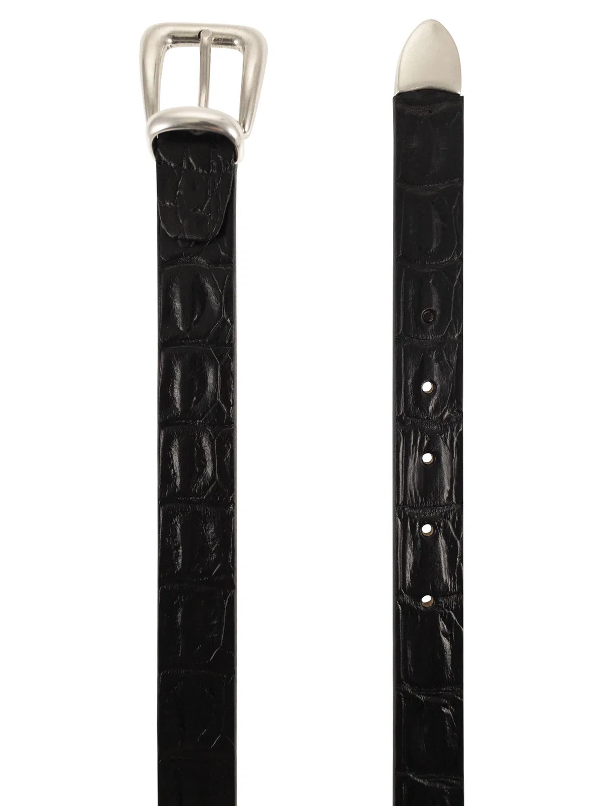 Alberto Luti Crocodile Effect Leather Belt