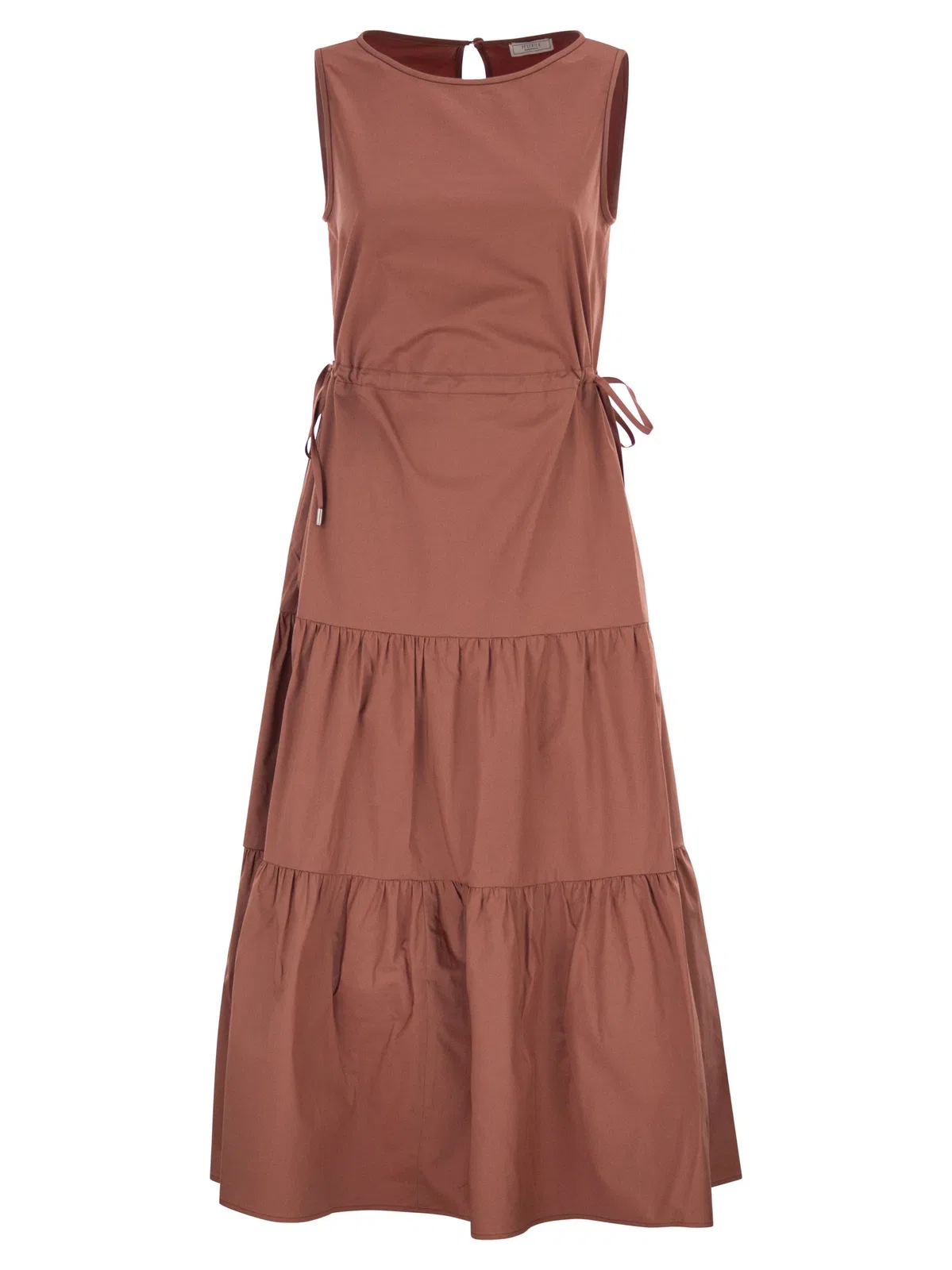 Peserico Sleeveless Midi Dress In Stretch Cotton