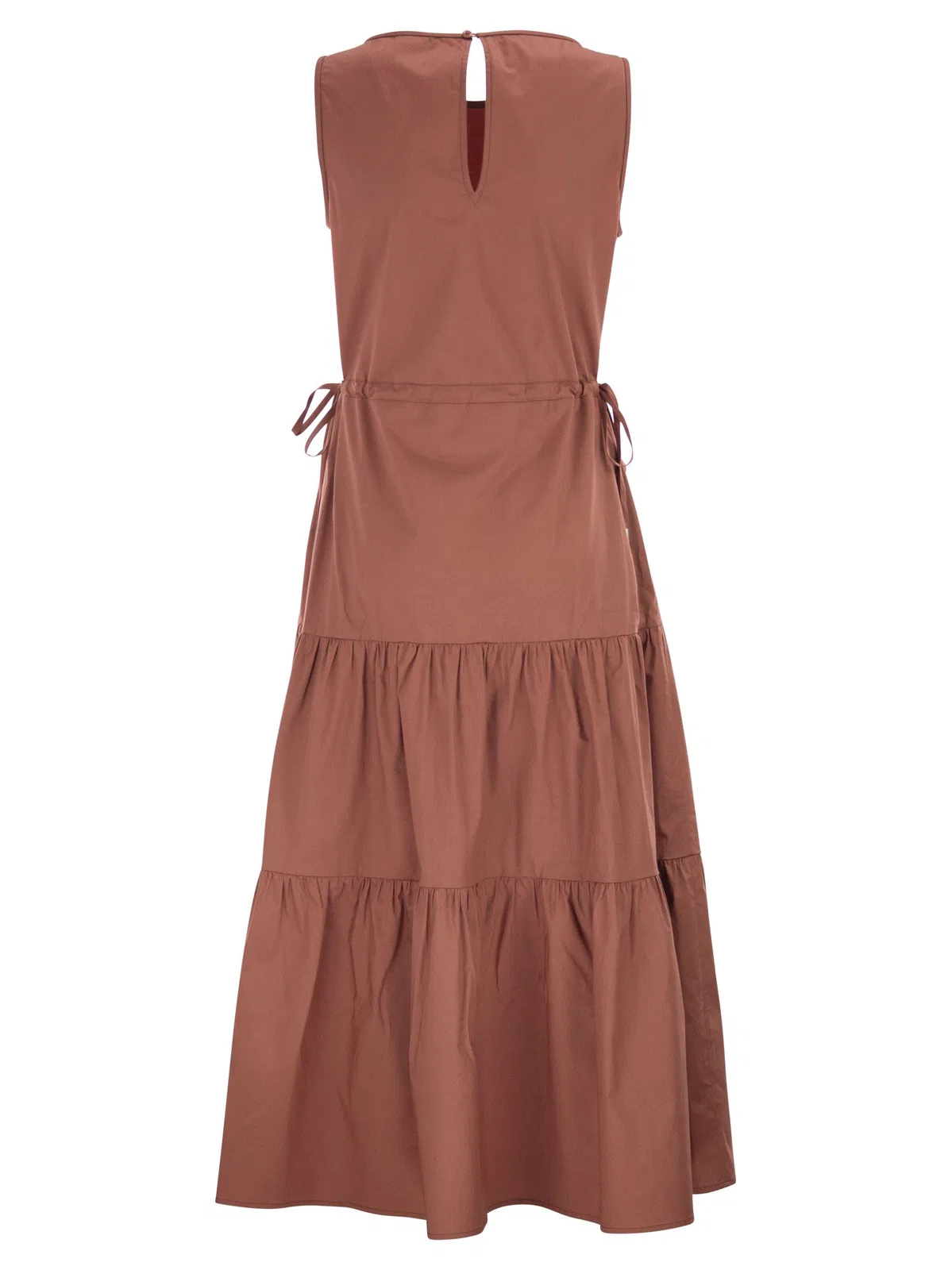 Peserico Sleeveless Midi Dress In Stretch Cotton