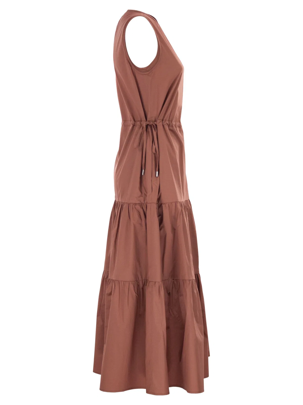 Peserico Sleeveless Midi Dress In Stretch Cotton