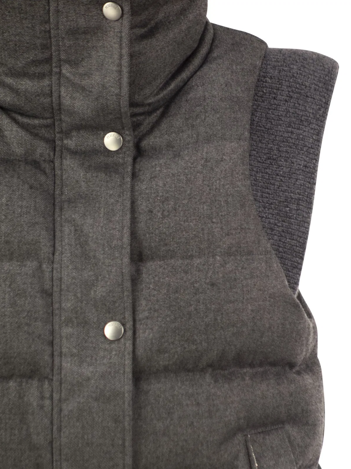 Peserico Padded Gilet With High Neck And Lurex Kn