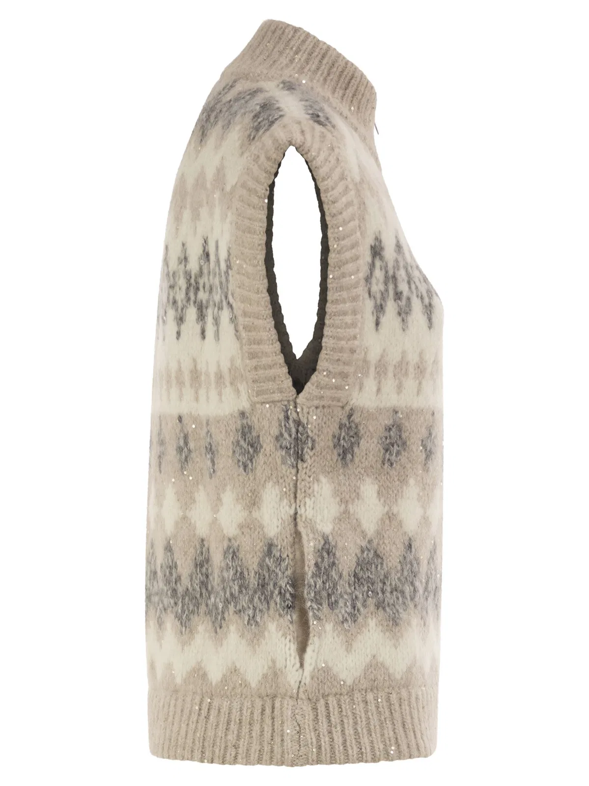 Peserico Jacquard Knitted Gilet In Alpaca Blend W