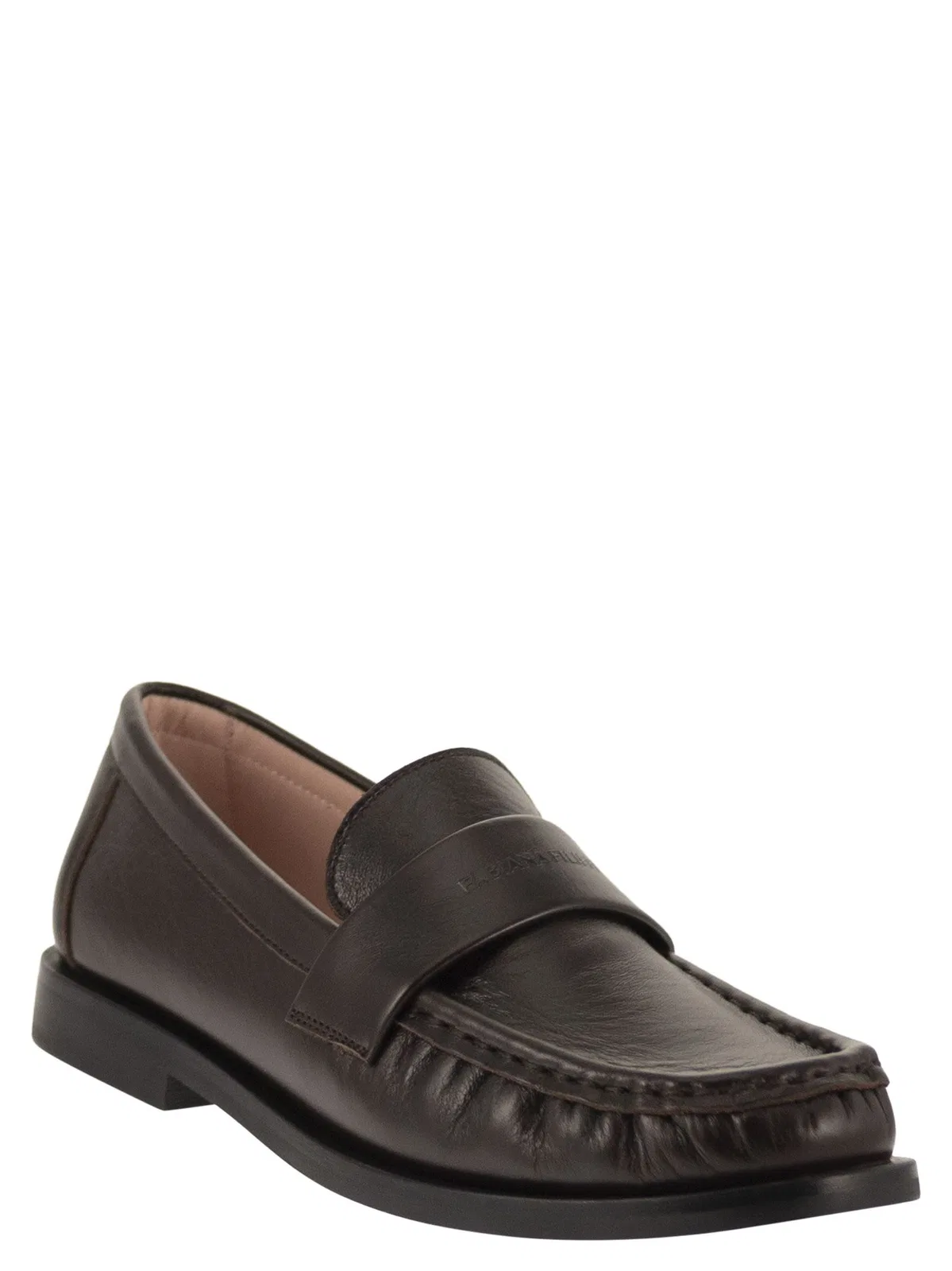 Fabiana Filippi Leather Loafers With Artisanal Craftsman