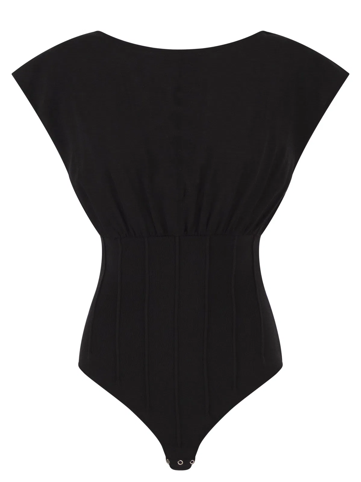 Elisabetta Franchi Knit Bodysuit With Deep Neckline And Jew