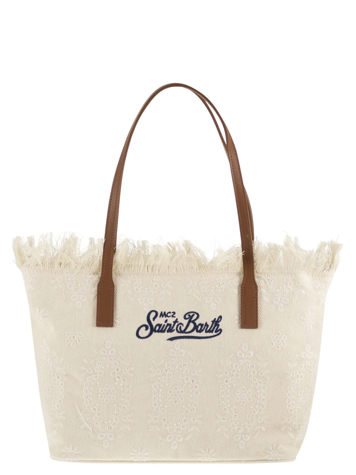 Mc2 Saint Barth City Sangallo Shopper Bag With Embroider