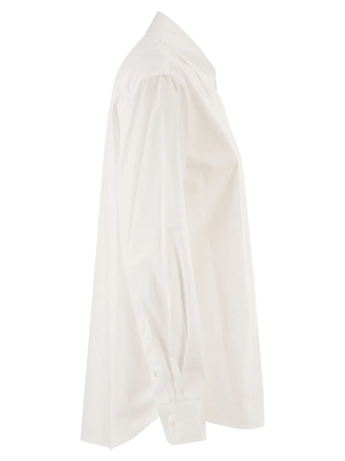 Dondup Cotton Shirt With Pleated Bib Front
