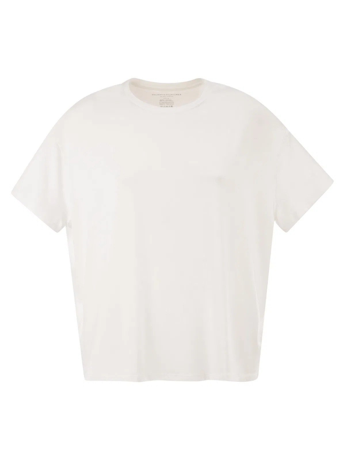 Majestic Stretch Viscose T-Shirt With Round Neckl