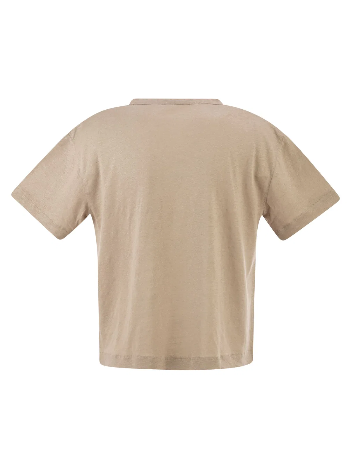 Majestic Stretch Linen T-Shirt With V-Neck