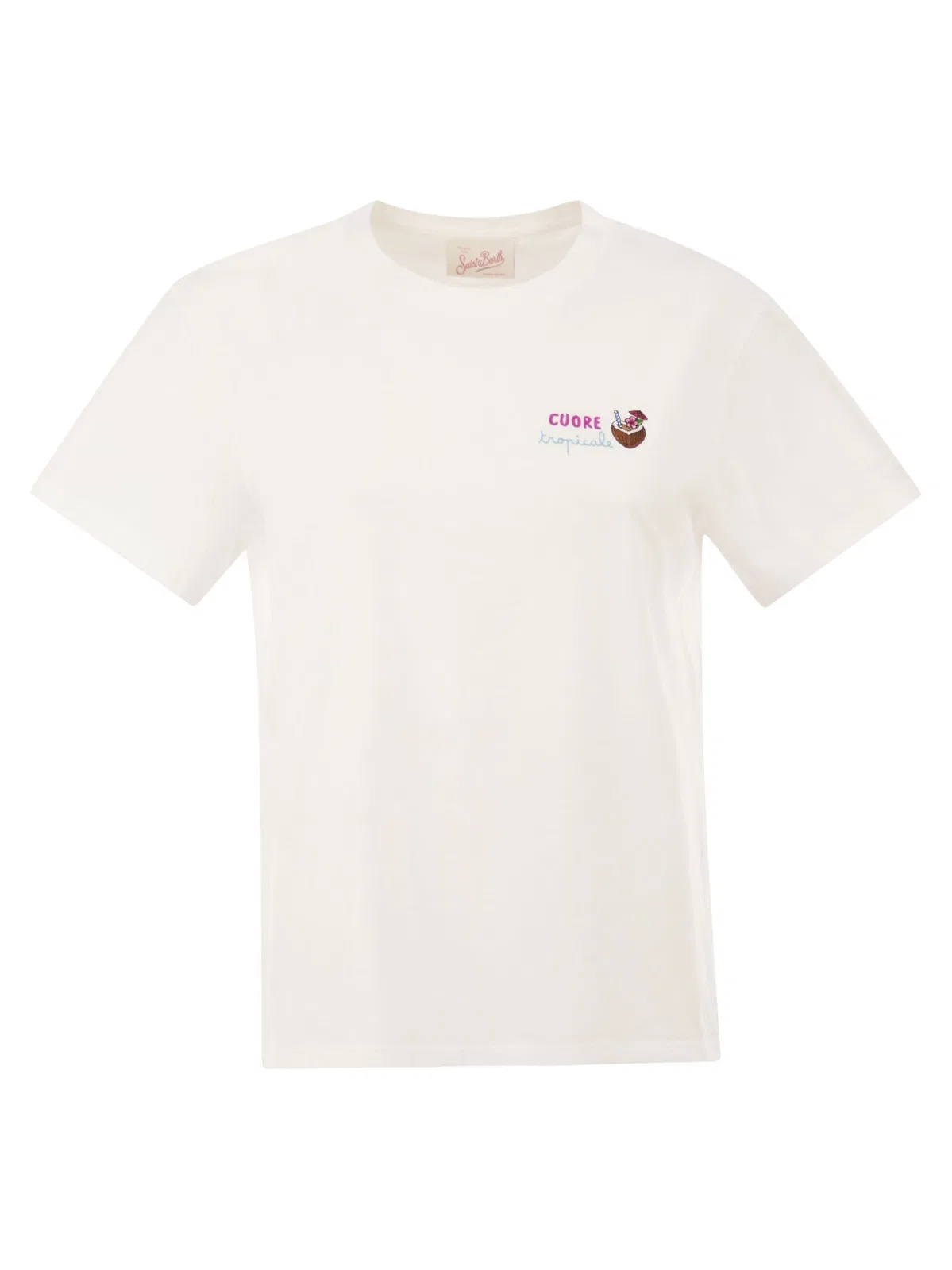 Mc2 Saint Barth Cotton T-Shirt With Embroidered Front De