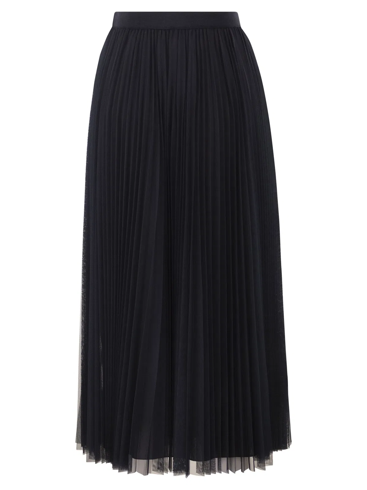 Fabiana Filippi Wide Pleated Tulle Skirt With Knitted Be