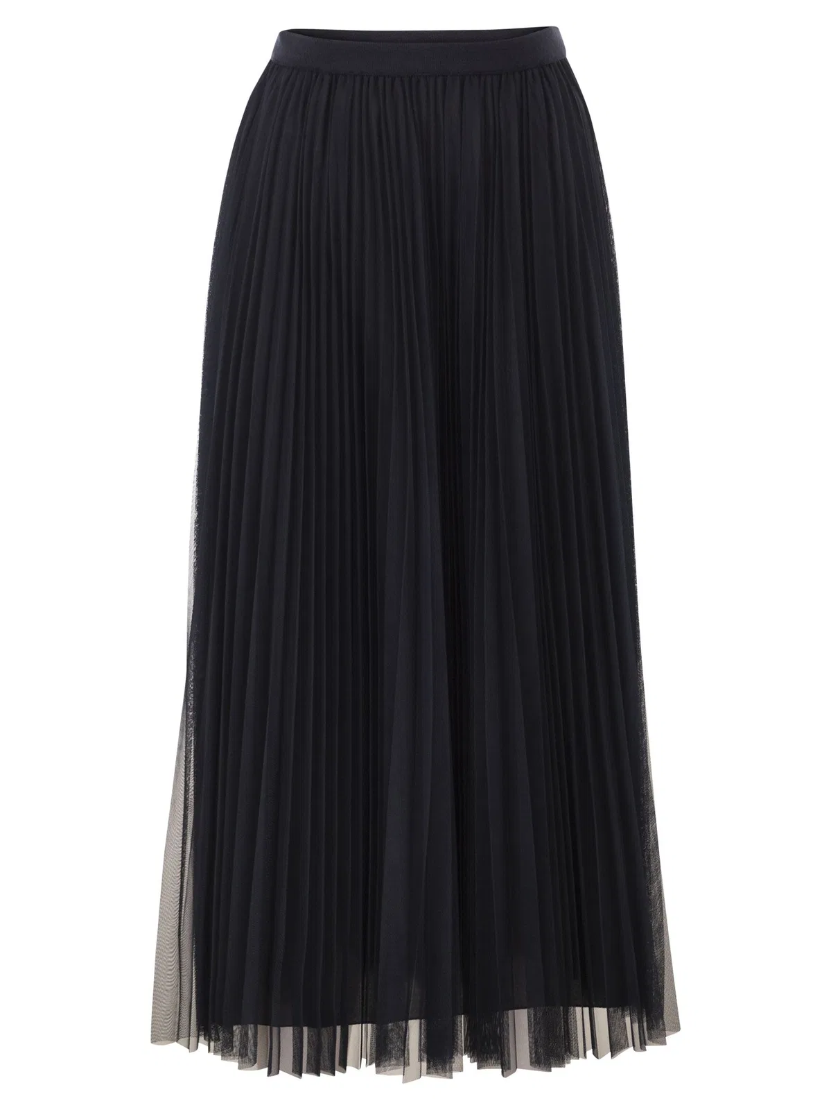 Fabiana Filippi Wide Pleated Tulle Skirt With Knitted Be