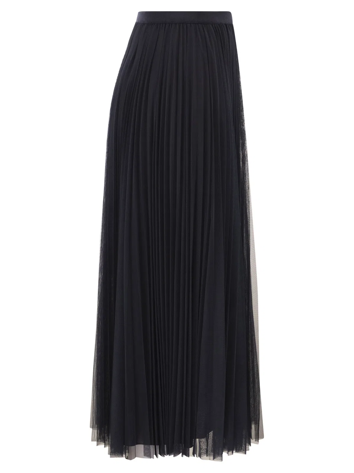 Fabiana Filippi Wide Pleated Tulle Skirt With Knitted Be