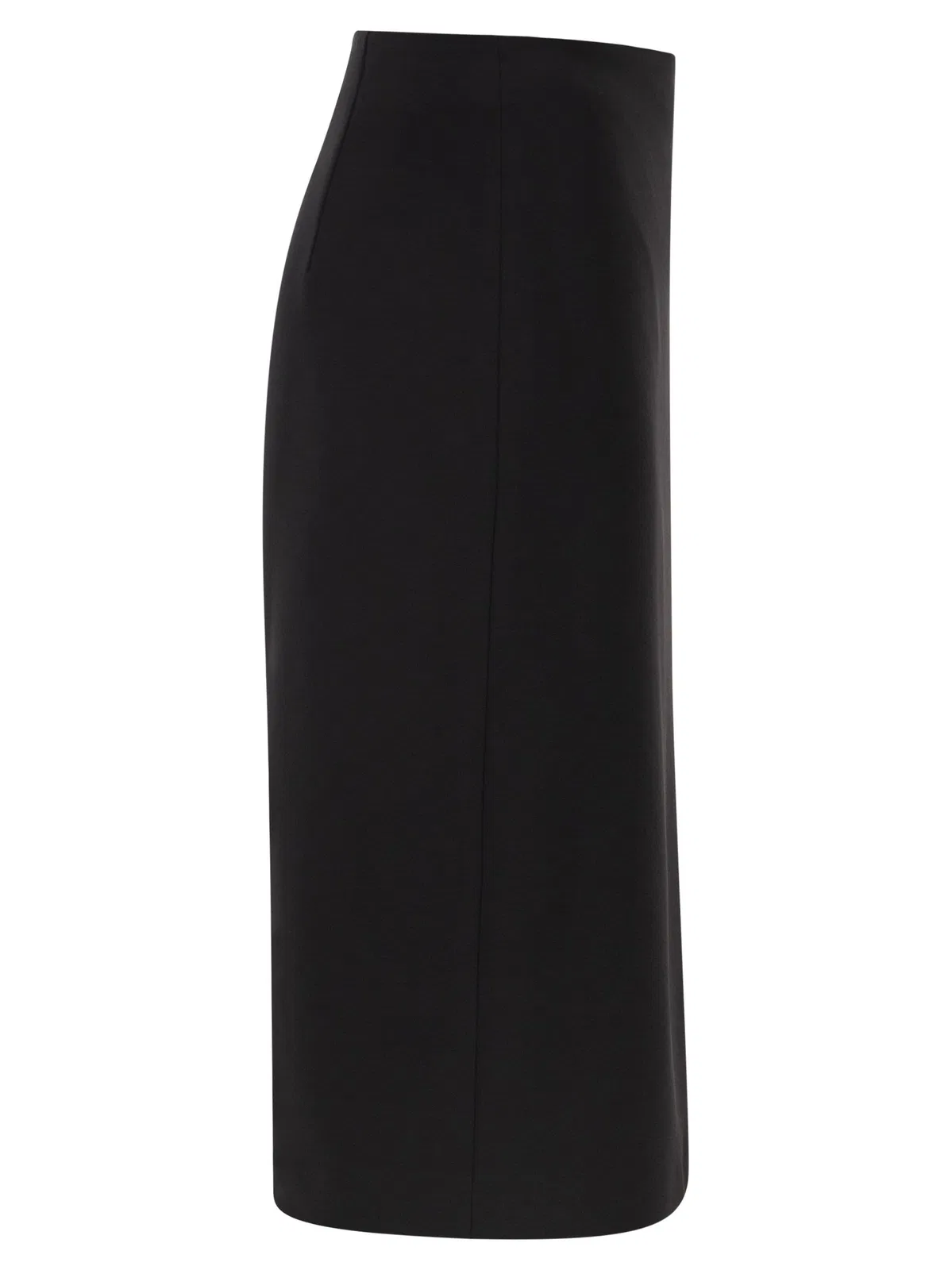 Elisabetta Franchi Double Stretch Crepe Skirt With Logo Det
