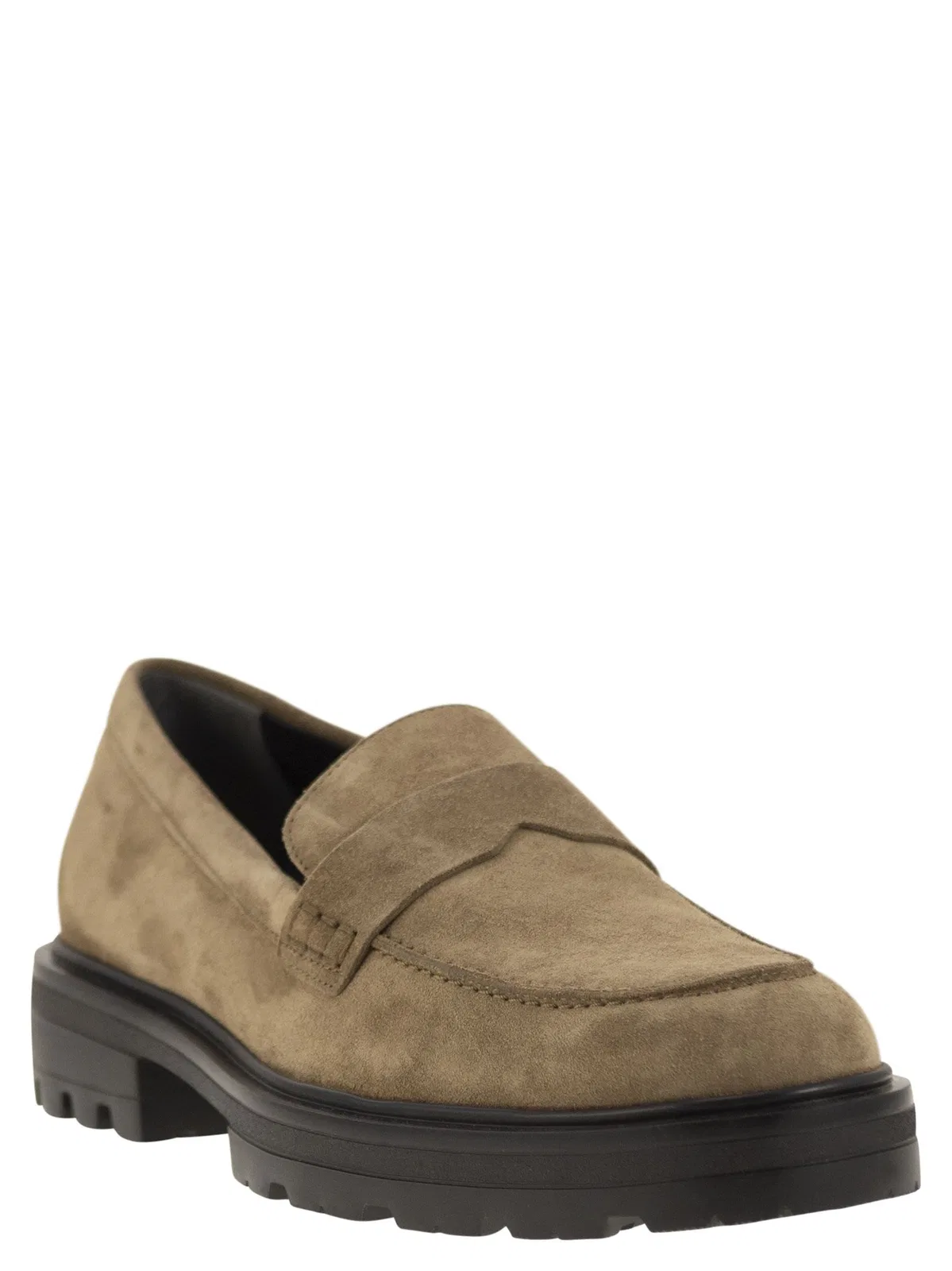 Hogan H673 Suede Moccasin With Carrarmato Bott