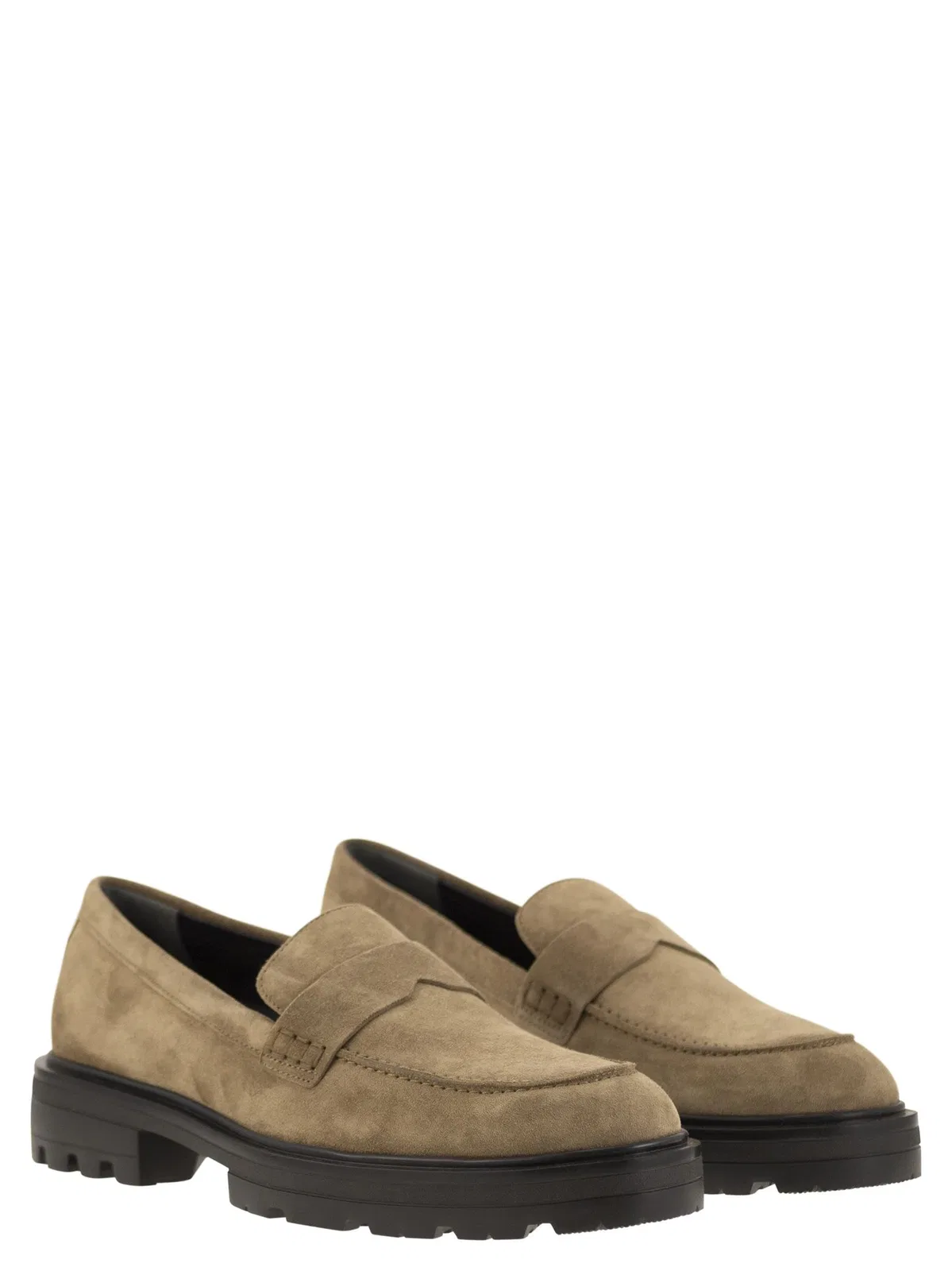 Hogan H673 Suede Moccasin With Carrarmato Bott