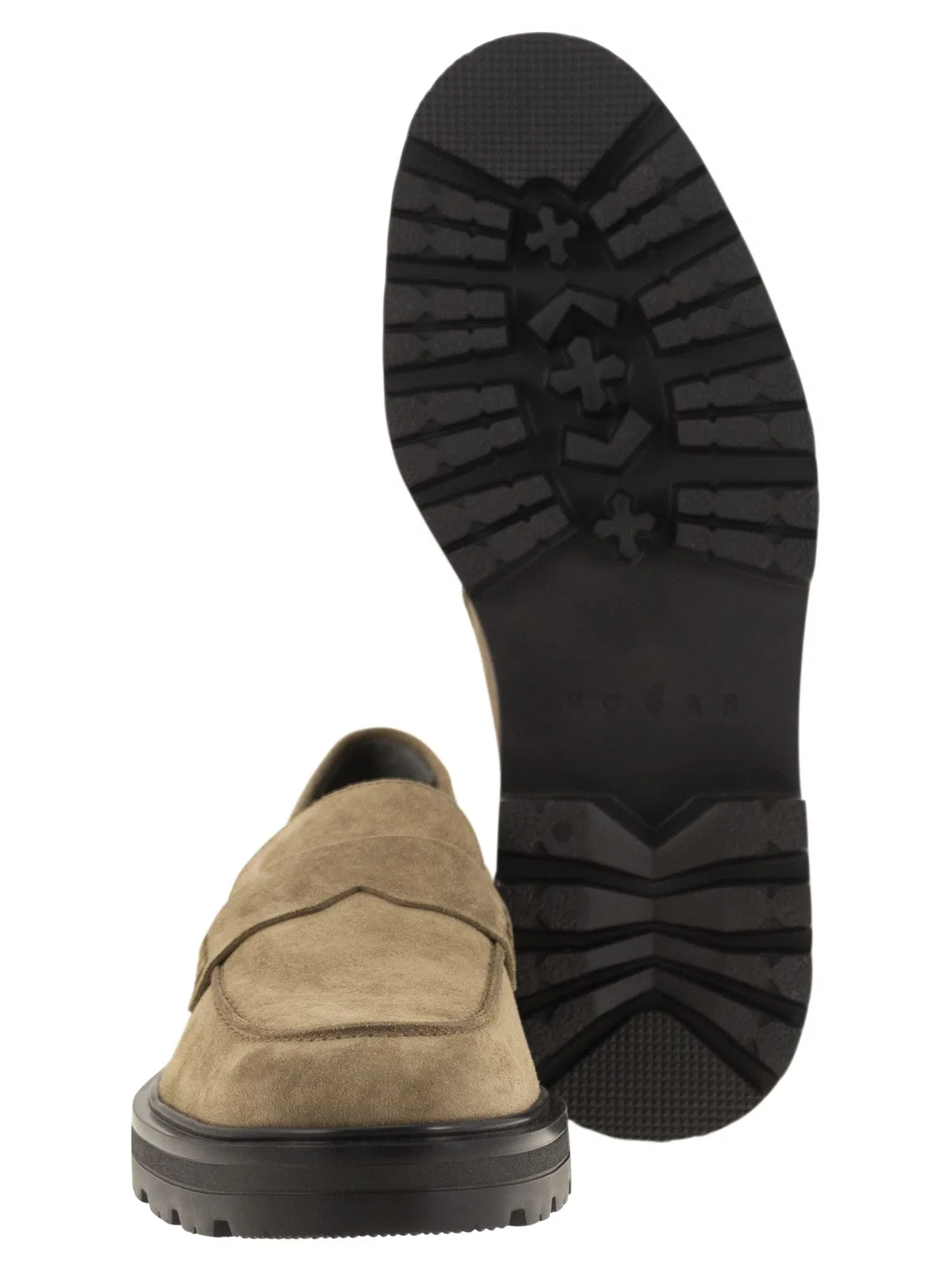 Hogan H673 Suede Moccasin With Carrarmato Bott