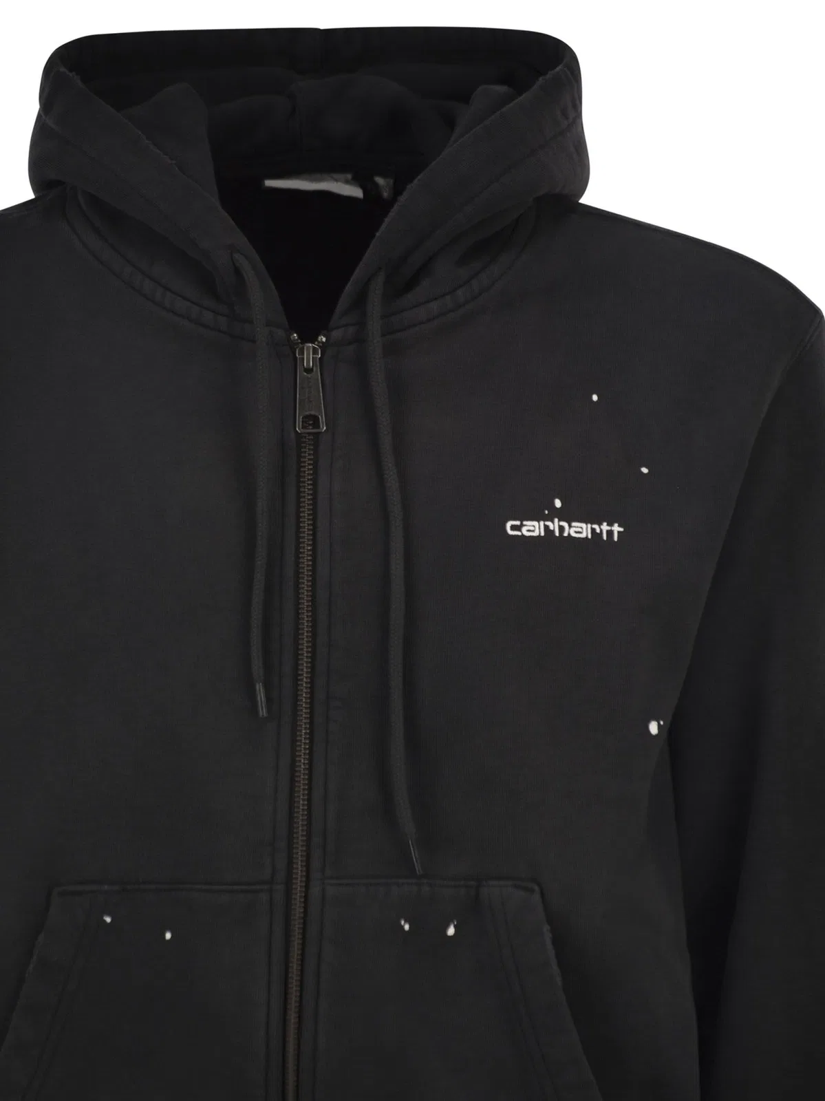 Carhartt Zip-Up Hooded Sweatshirt With Paint Effe