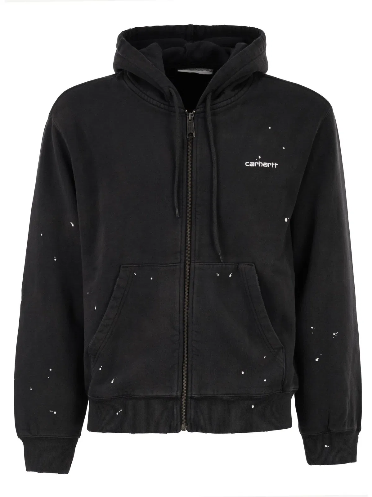 Carhartt Zip-Up Hooded Sweatshirt With Paint Effe