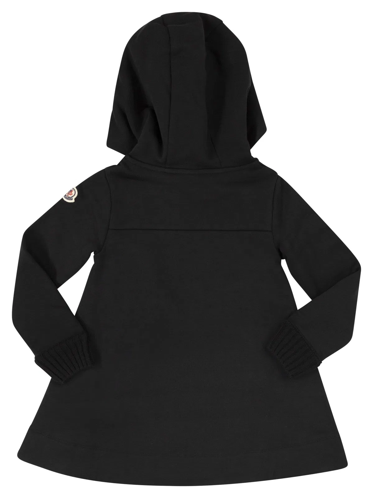 Moncler Hooded Cotton Dress With Crystal Logo
