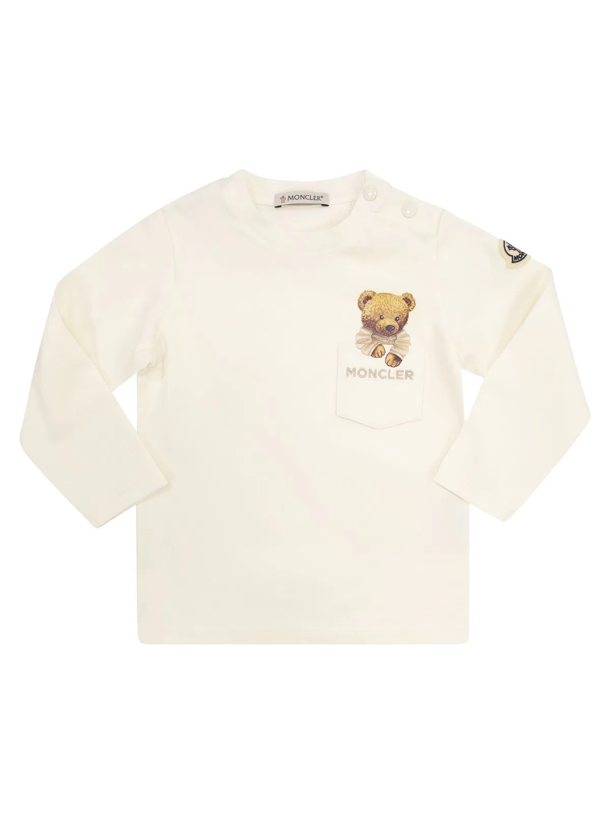 Moncler Cotton T-Shirt With Printed Bear Motif A
