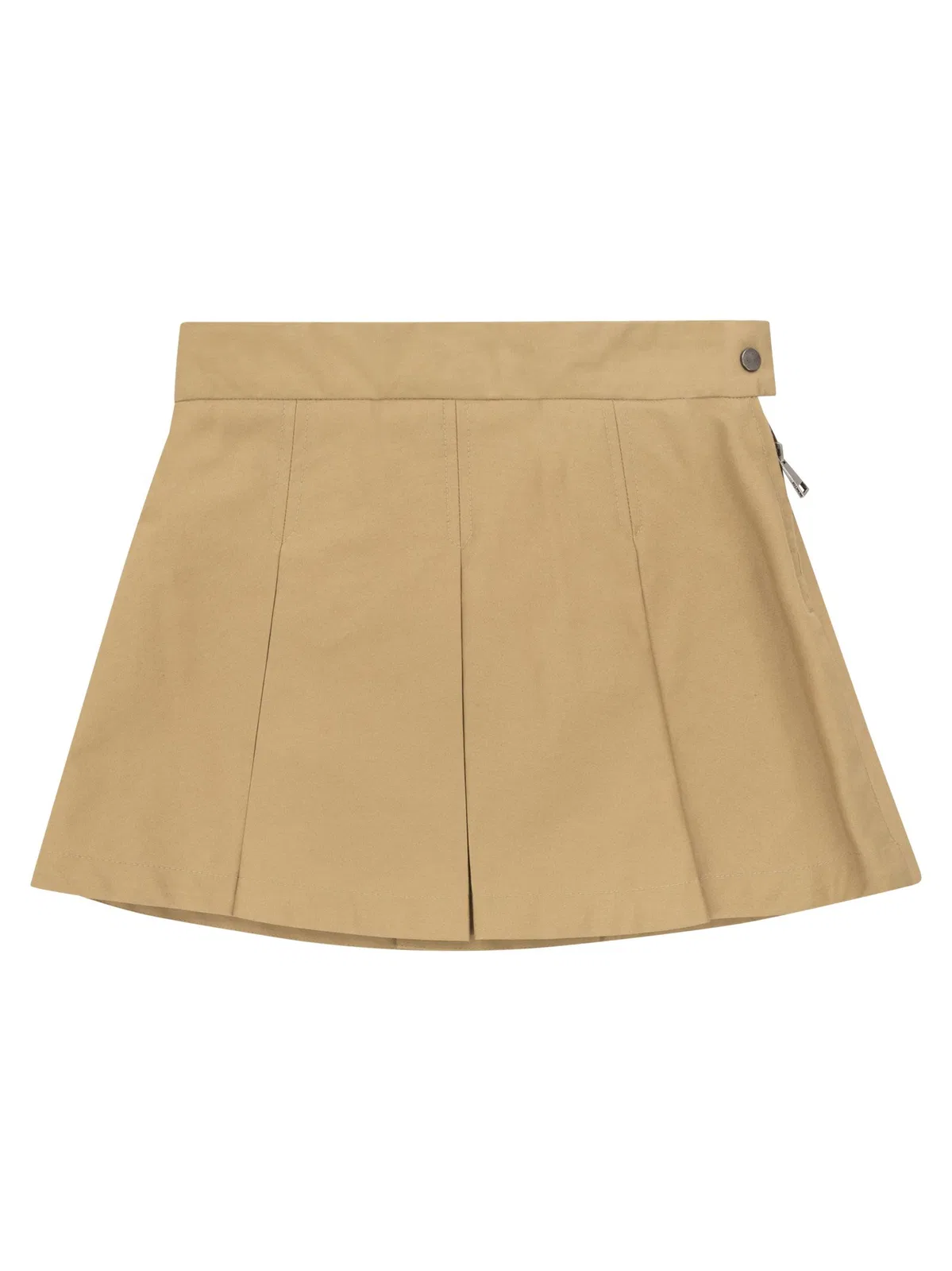 Moncler Pleated Cotton Gabardine Skirt