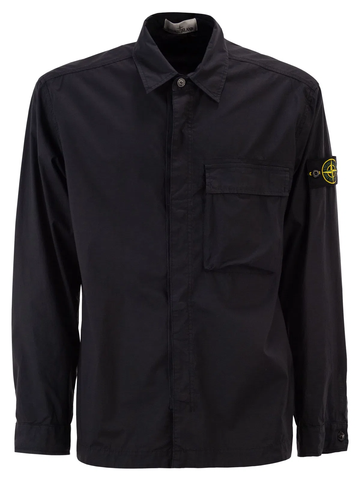 Stone Island Comfort Fit Overshirt With Press Studs