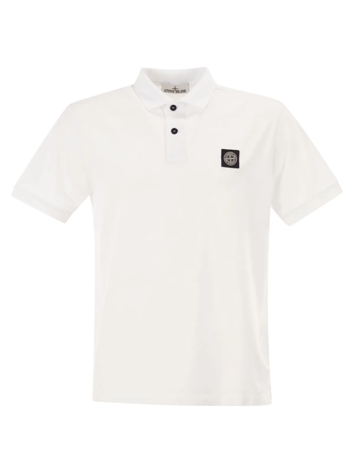 Stone Island Regular Fit Short-Sleeved Polo Shirt Wit
