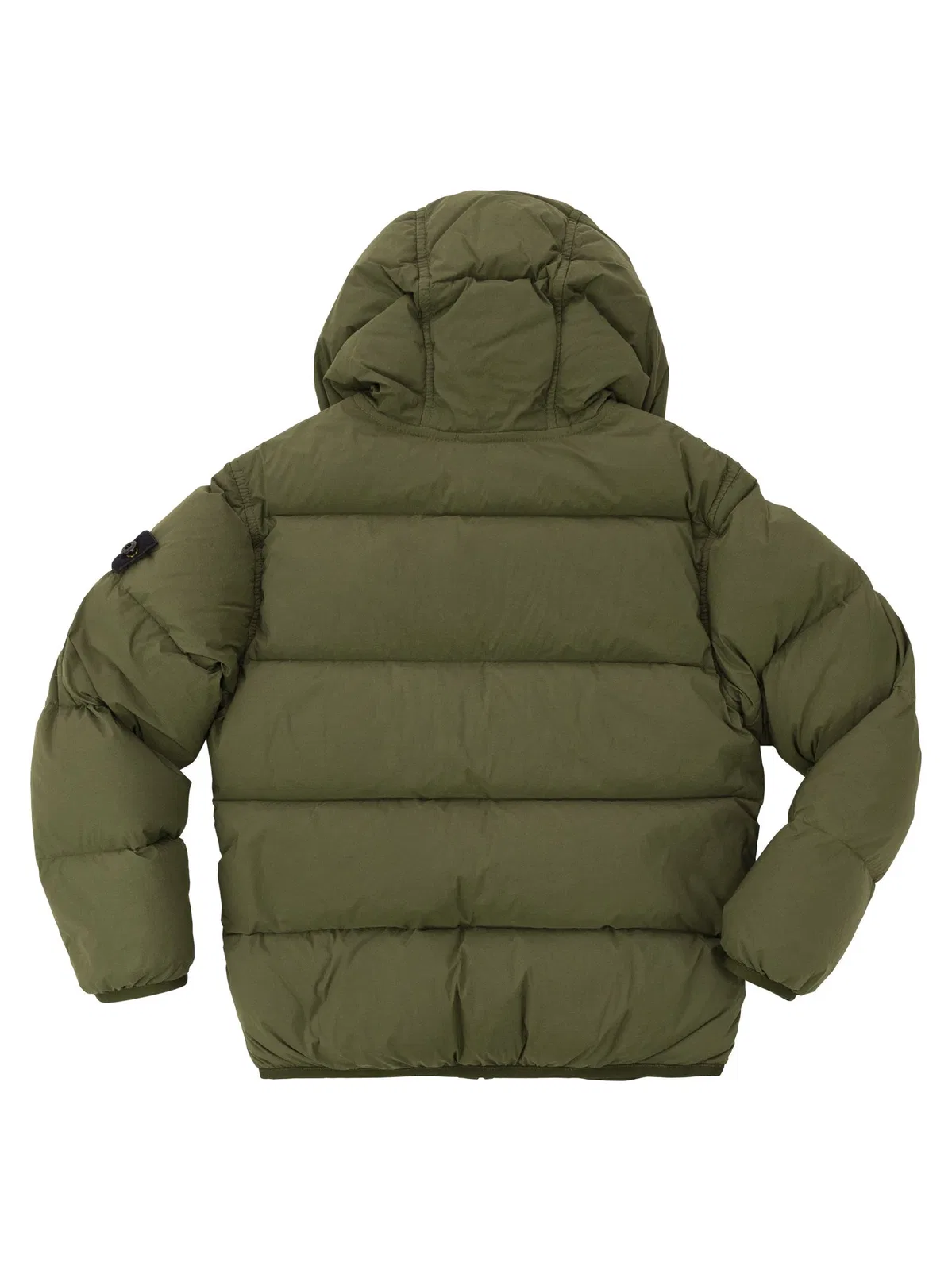 Stone Island Stretch Nylon Hooded Down Jacket With Co