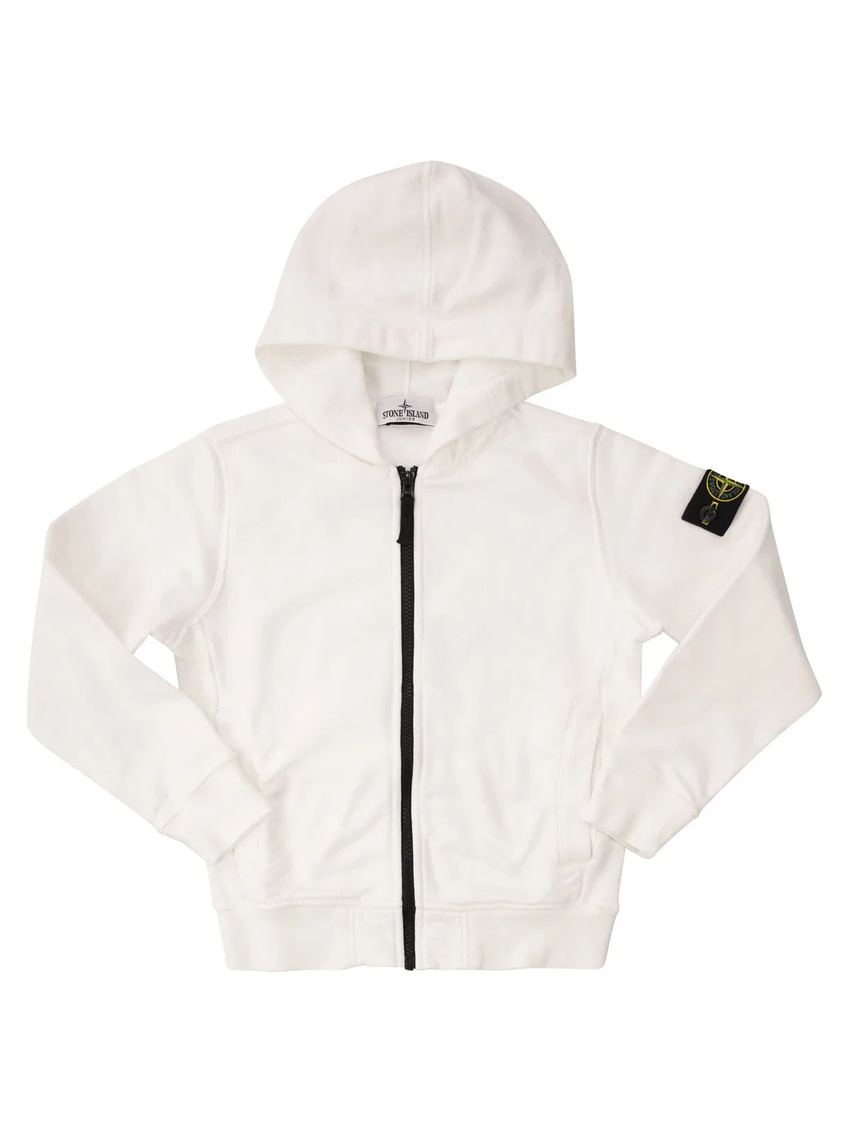 Stone Island Cotton Zip-Up Hoodie With Compass Badge