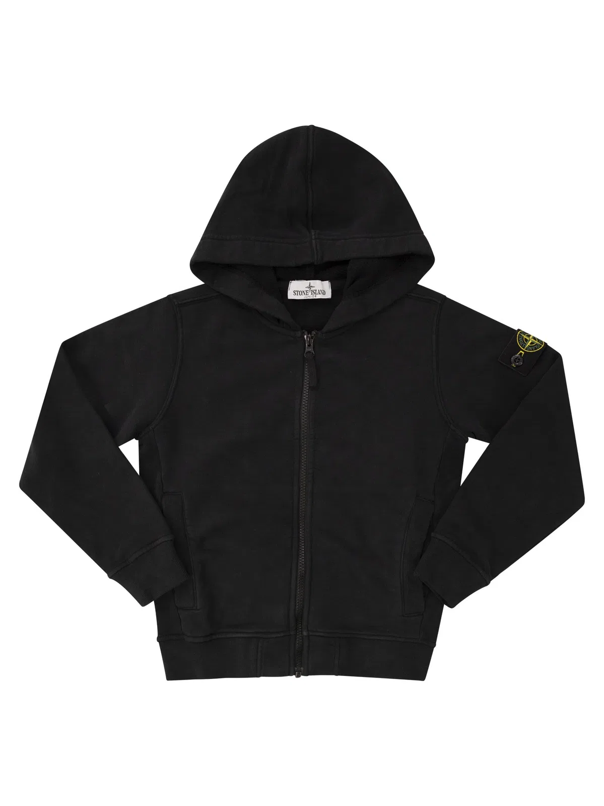 Stone Island Cotton Zip-Up Hoodie With Compass Badge