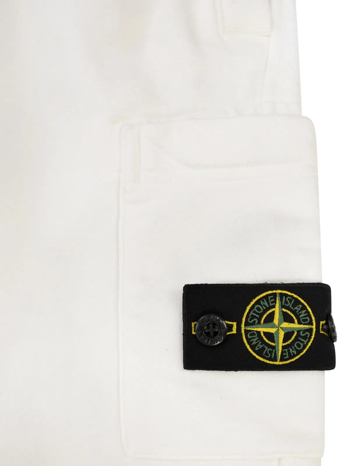Stone Island Cotton Fleece Cargo Joggers With Compass