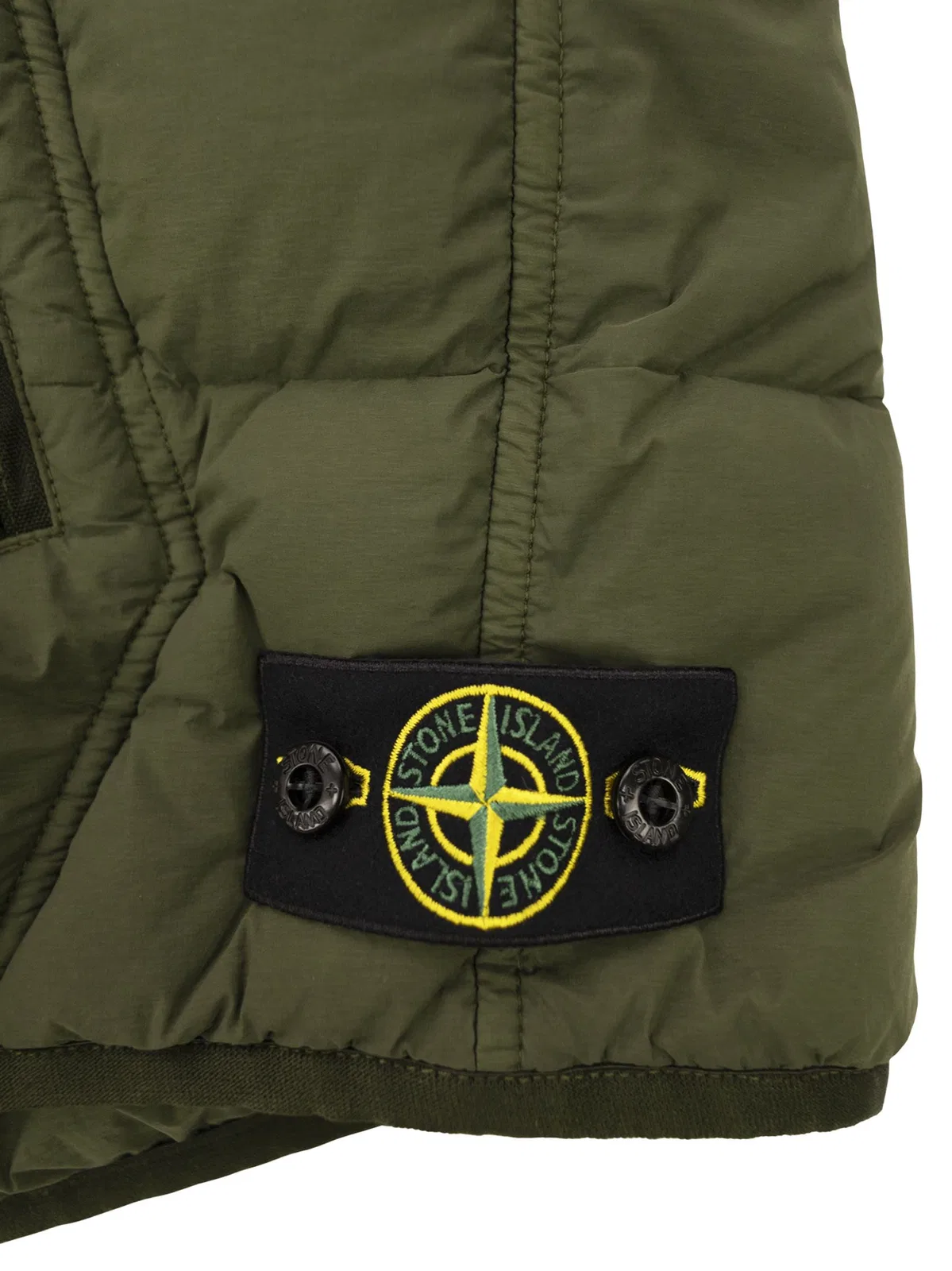 Stone Island Stretch Nylon Padded Gilet With Compass