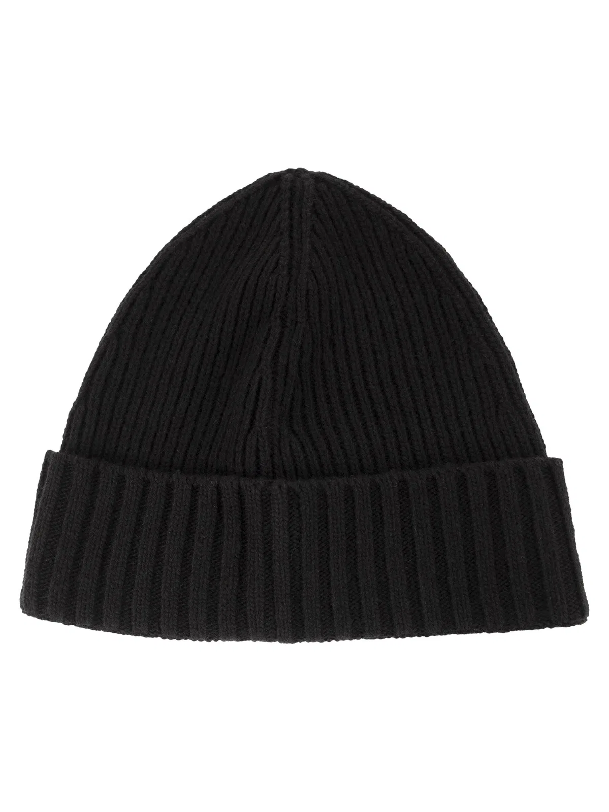 Stone Island Rib-Knit Wool Blend Beanie With Compass 