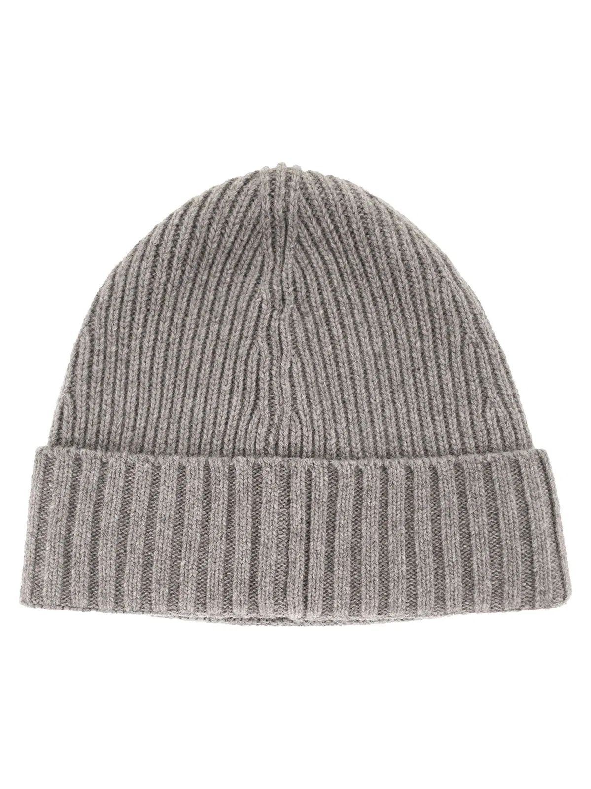 Stone Island Rib-Knit Wool Blend Beanie With Compass 