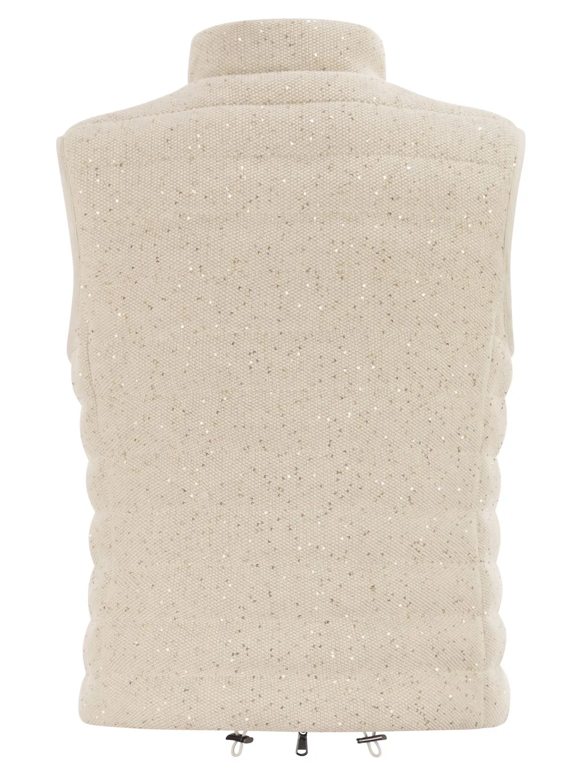 Brunello Cucinelli Padded Cotton Waistcoat With Sequins And
