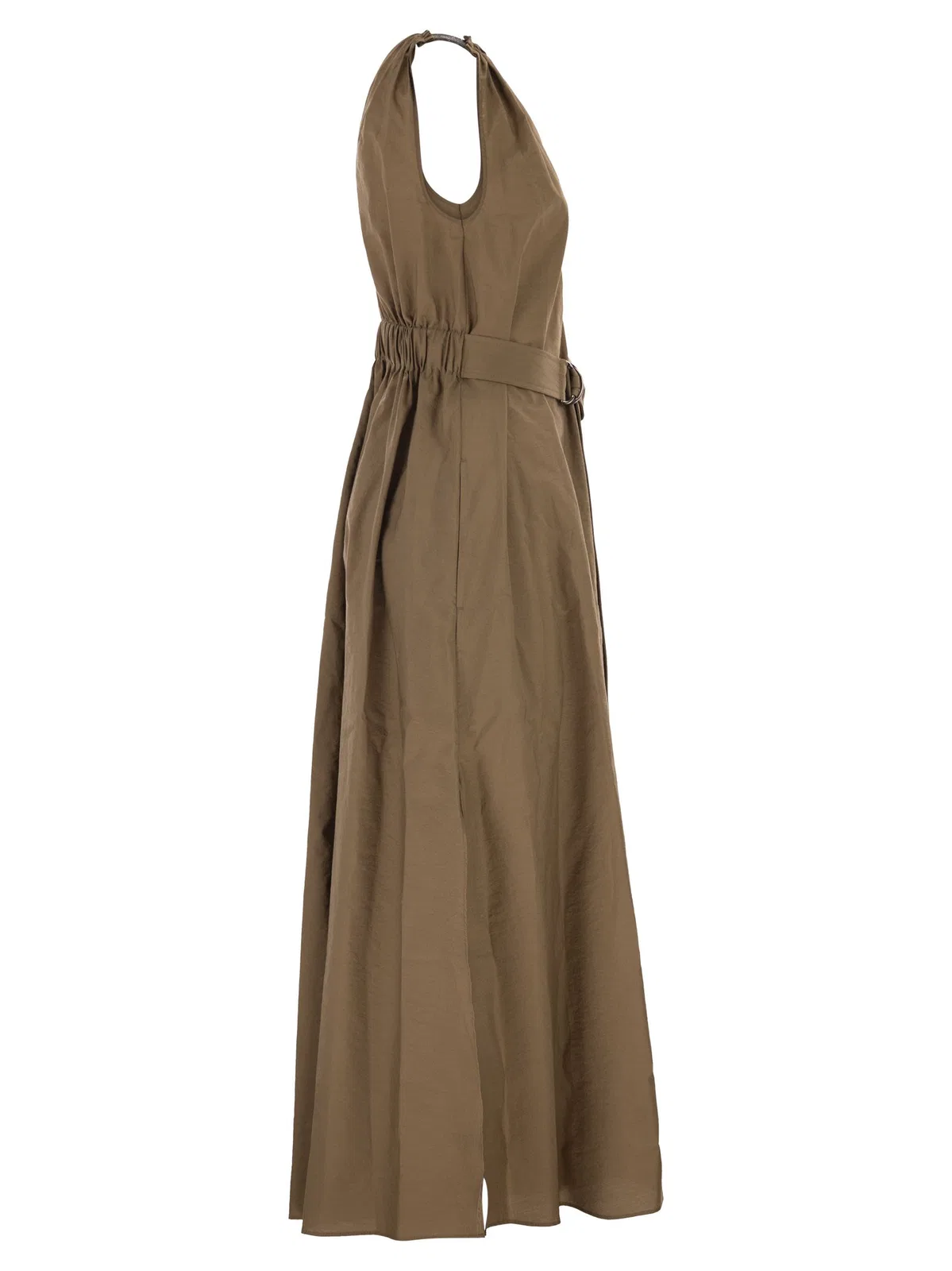 Brunello Cucinelli Techno Cotton Poplin Dress With Belt And