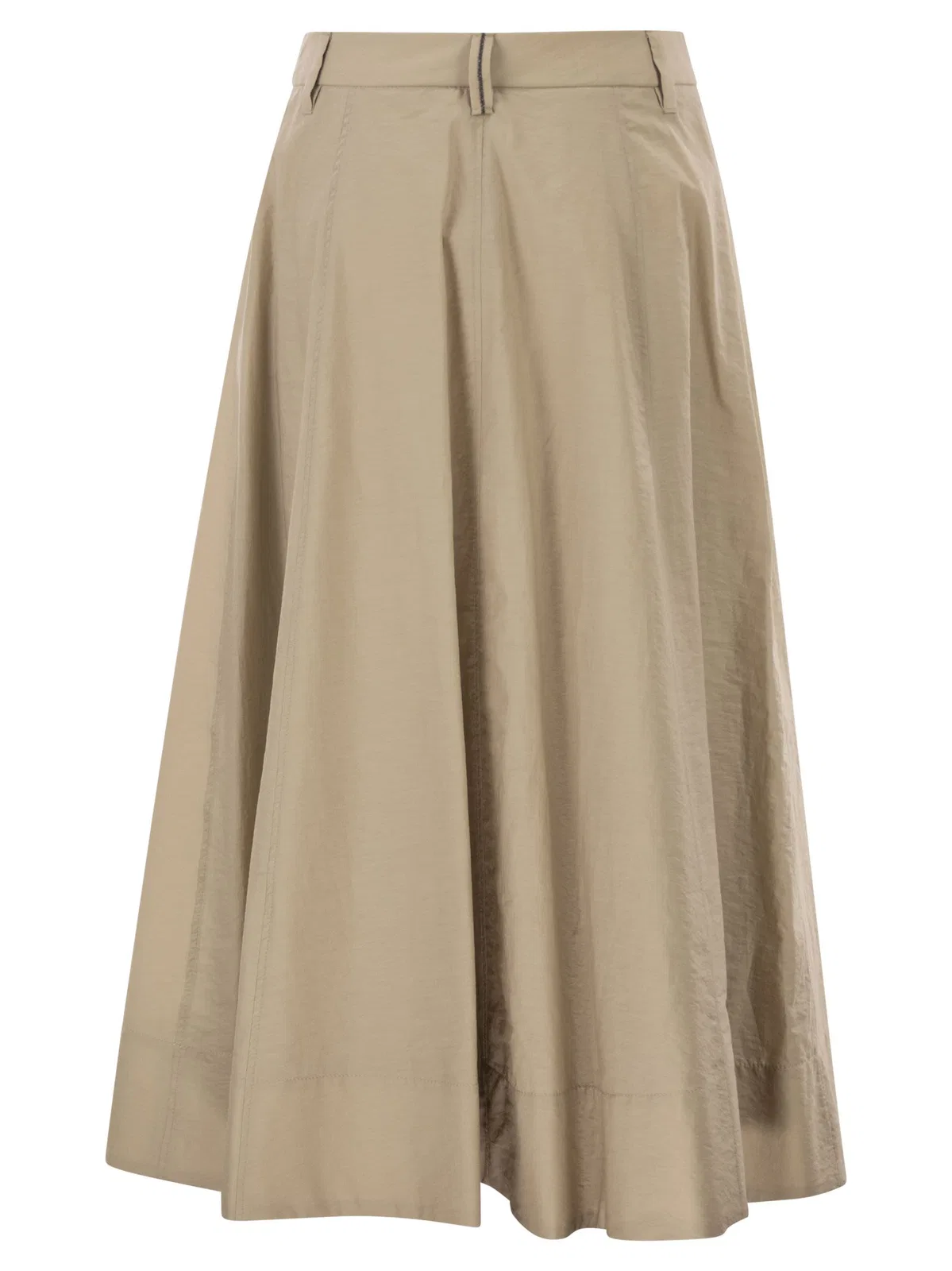 Brunello Cucinelli Sartorial Skirt In Techno Cotton Poplin