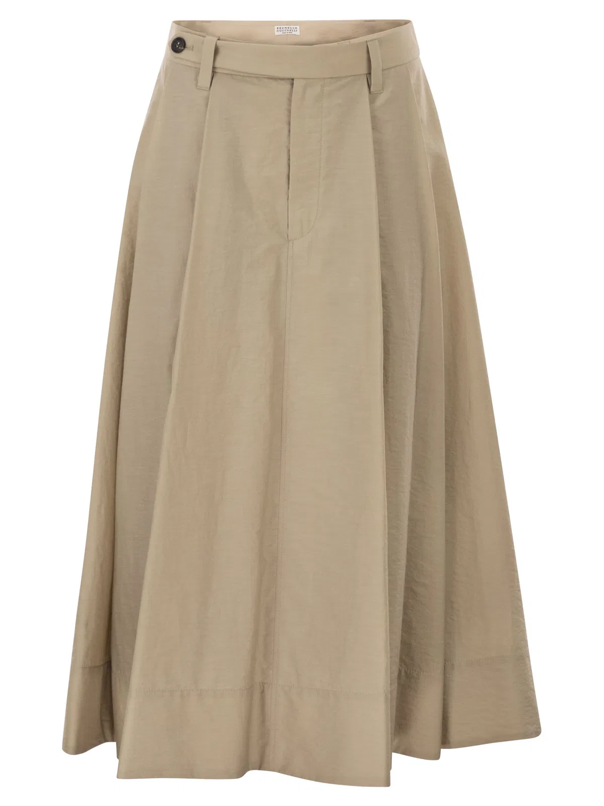 Brunello Cucinelli Sartorial Skirt In Techno Cotton Poplin 